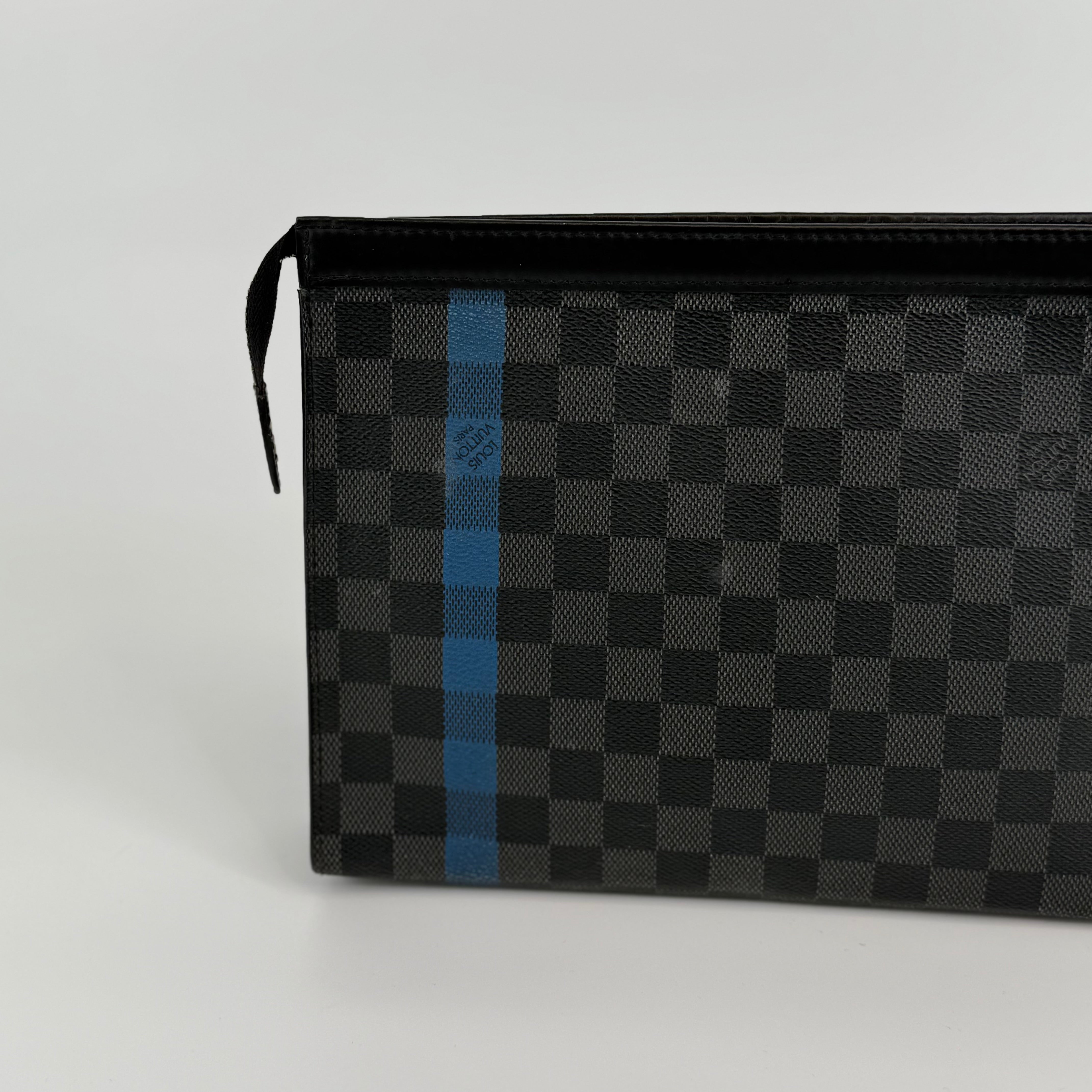 Louis Vuitton Damier Graphite Blue Stripe Pochette Voyage MM