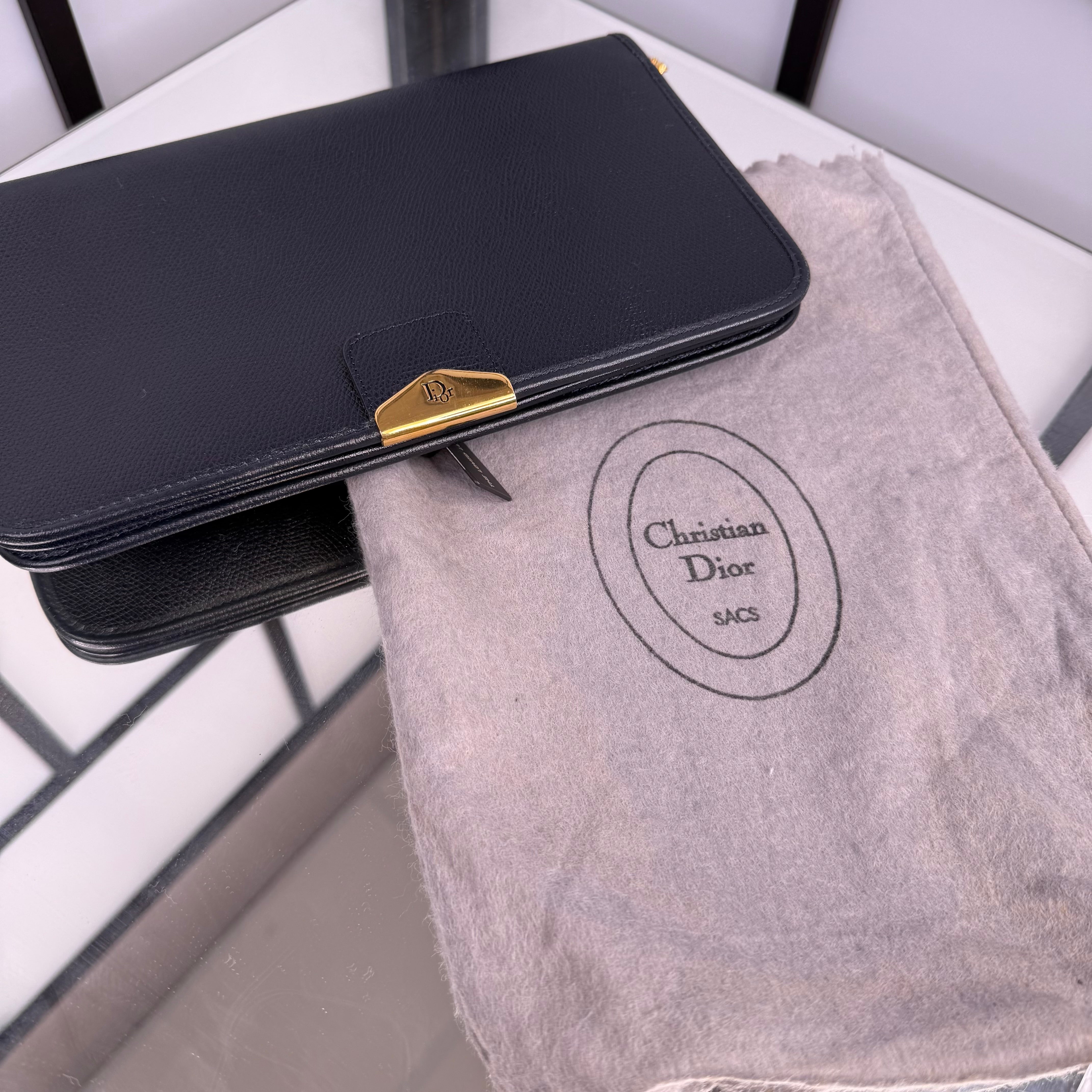 DIOR Monsieur Navy Gold Shoulder Bag Chain