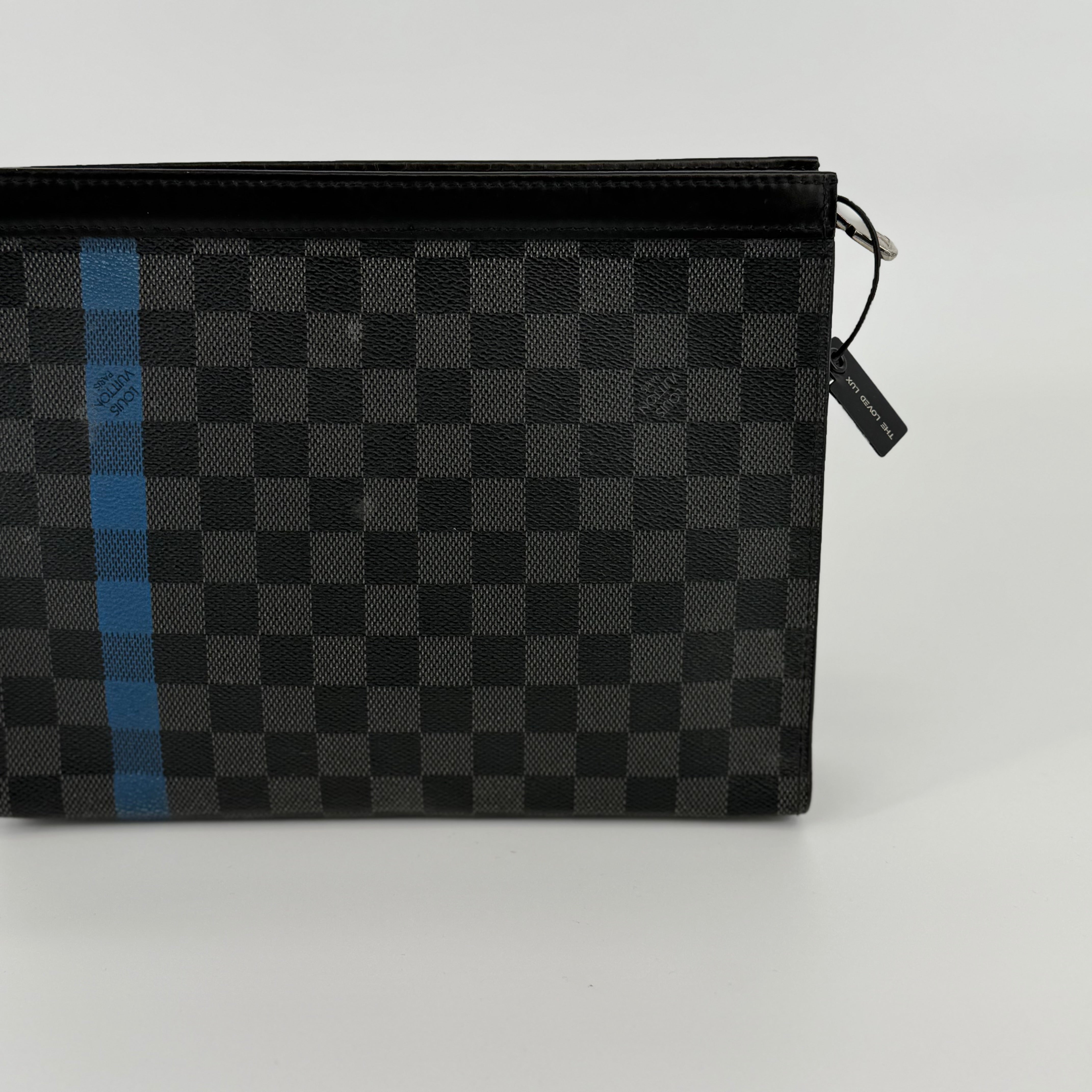 Louis Vuitton Damier Graphite Blue Stripe Pochette Voyage MM