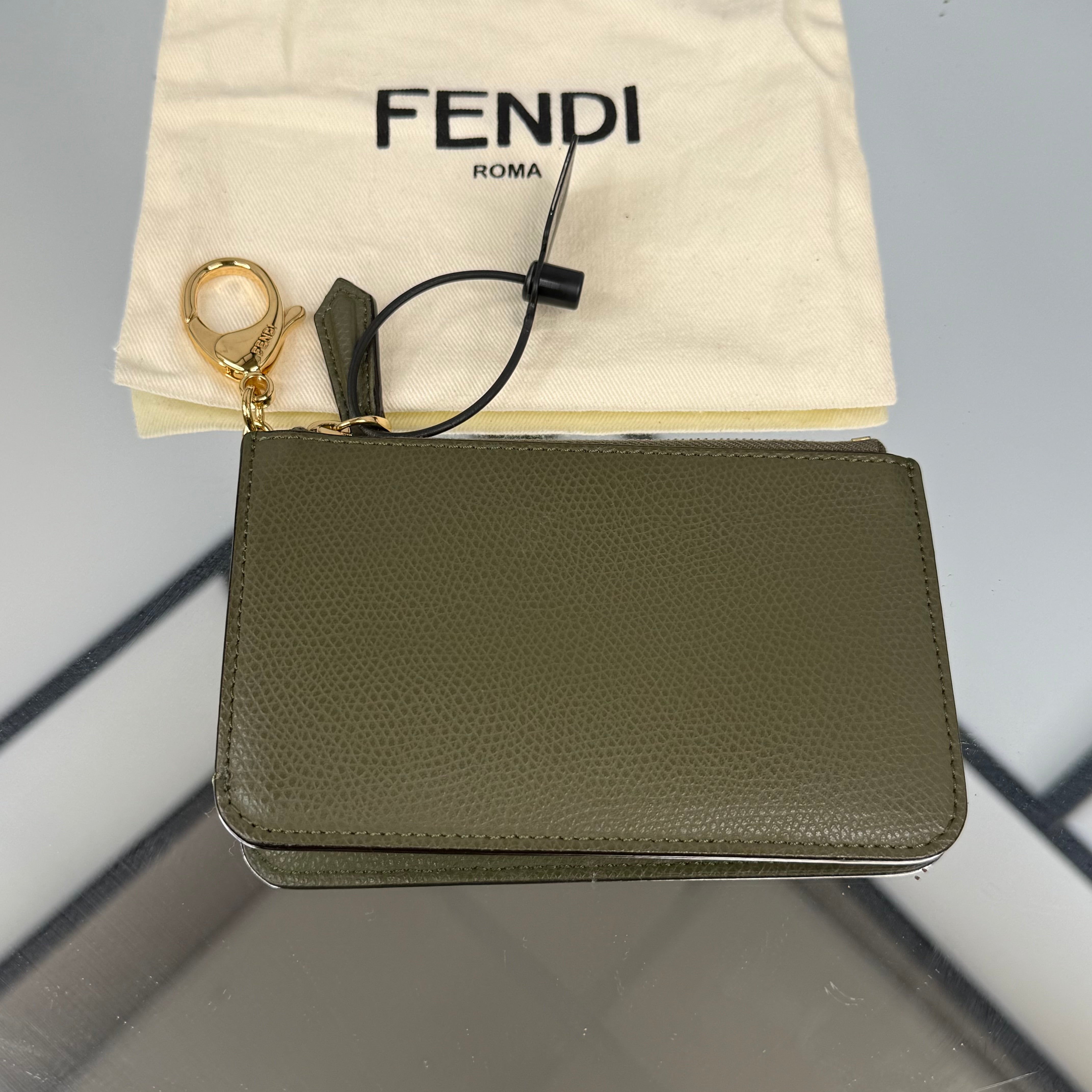 FENDI Khaki Green Coin Pouch