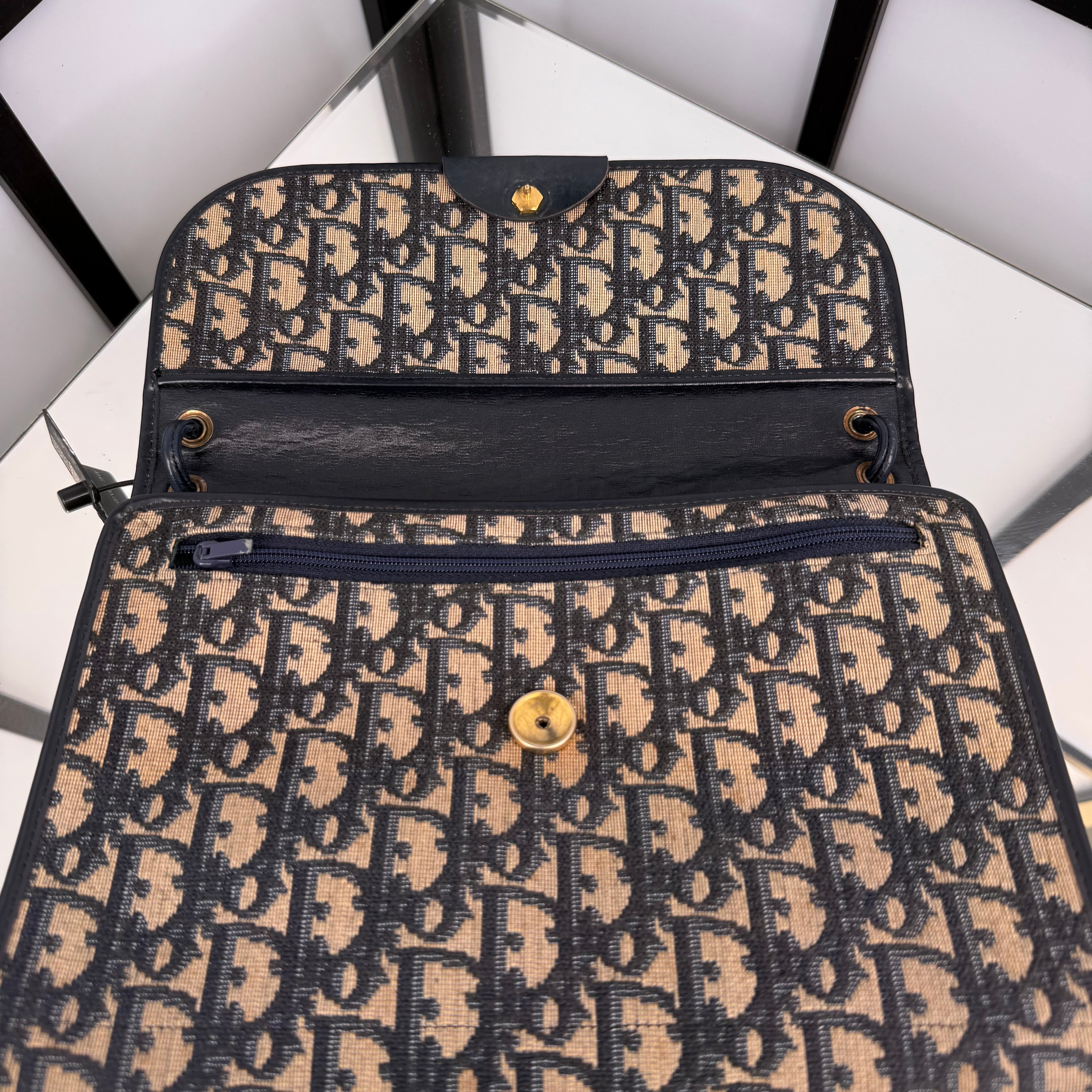 DIOR Trotter Canvas Shoulder Bag