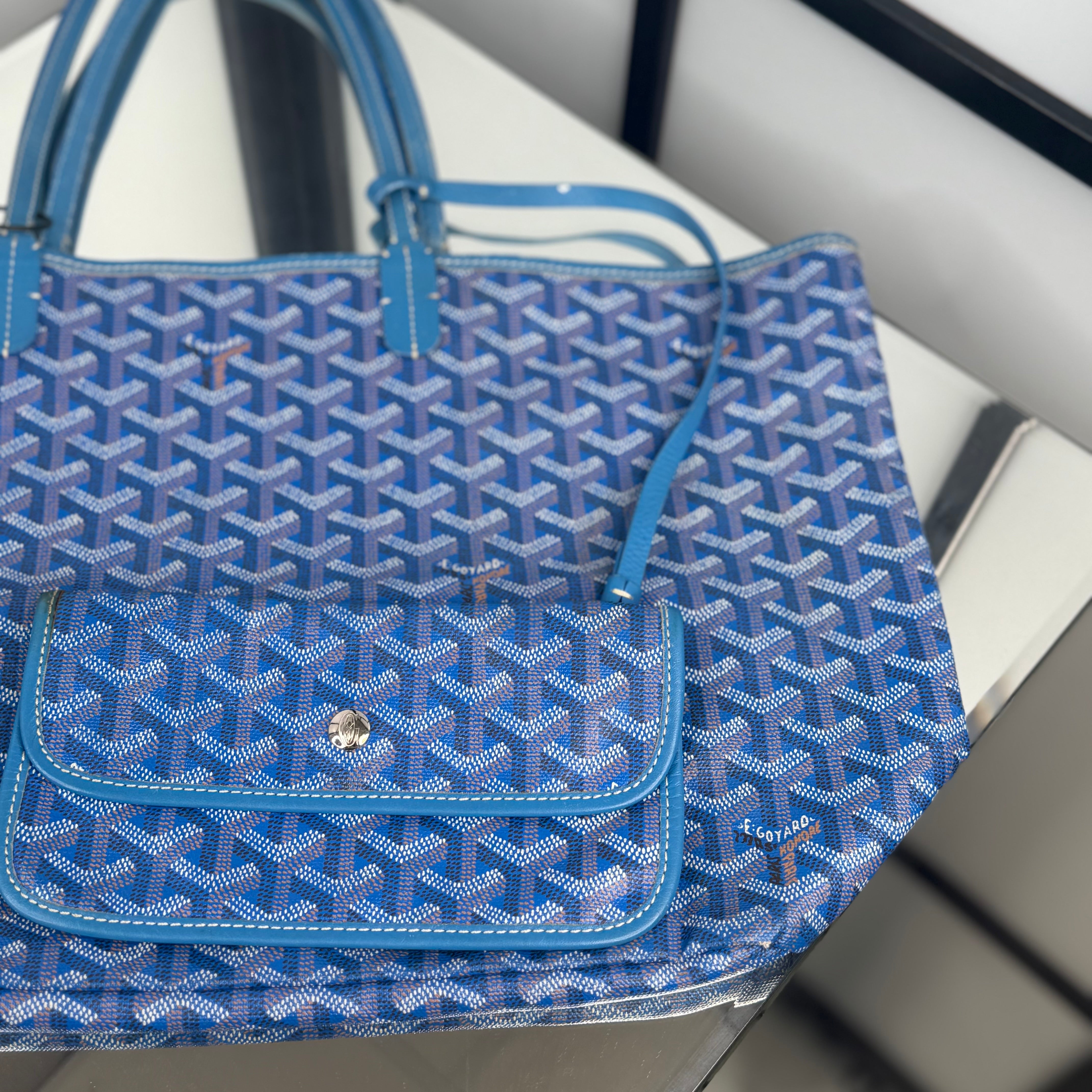 GOYARD Saint Louis Tote Bag Blue PM