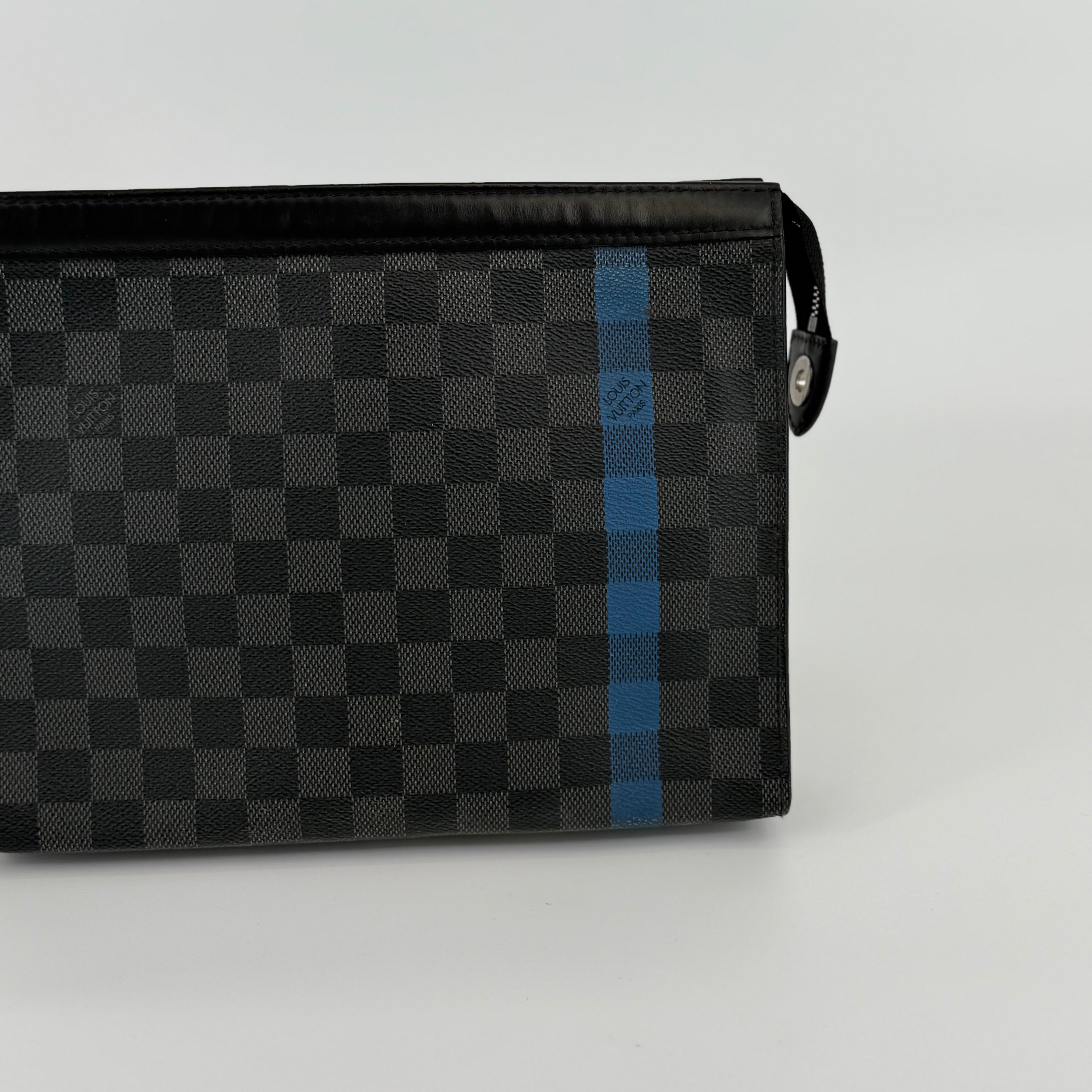 Louis Vuitton Damier Graphite Blue Stripe Pochette Voyage MM