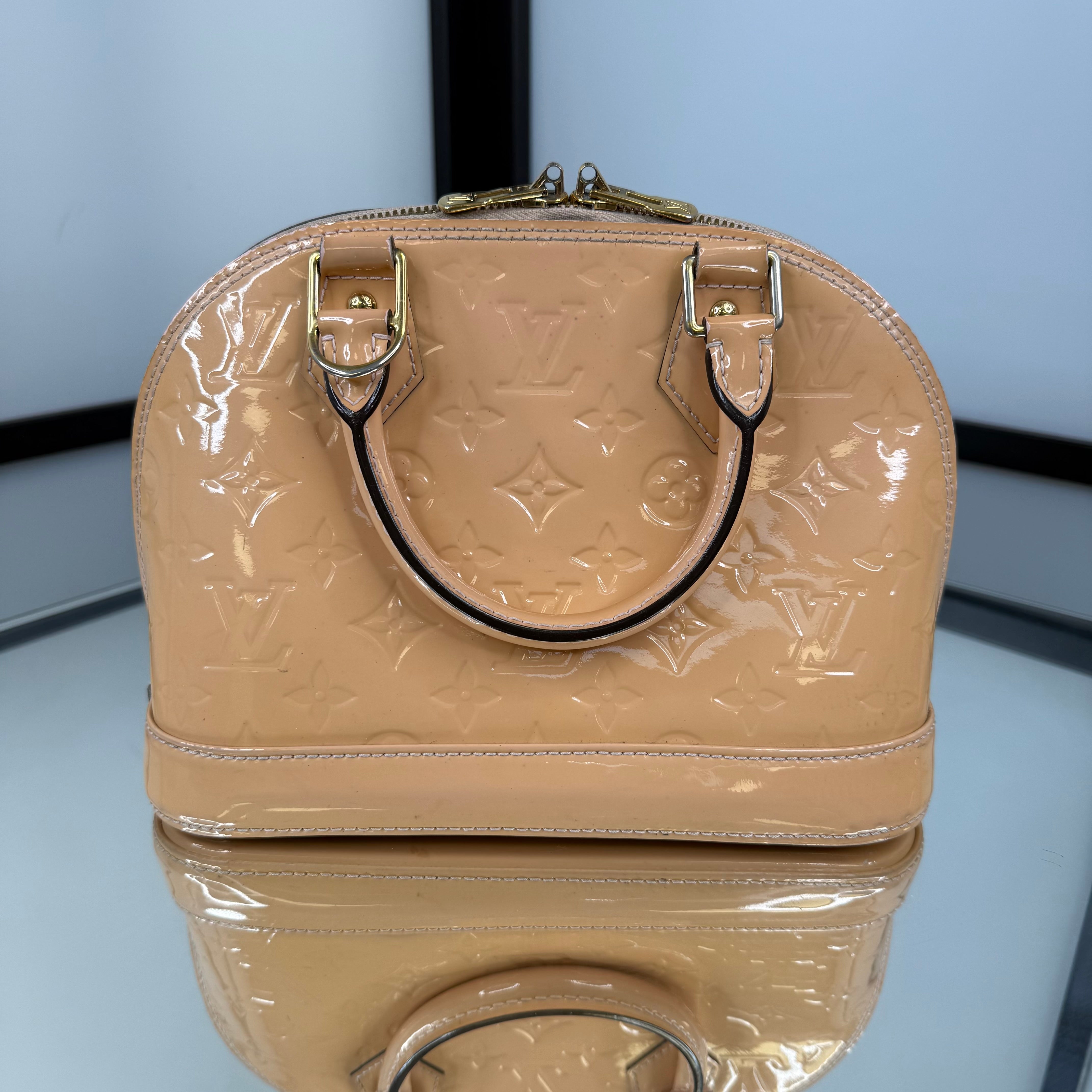 Louis Vuitton Alma BB Patent Leather Beige
