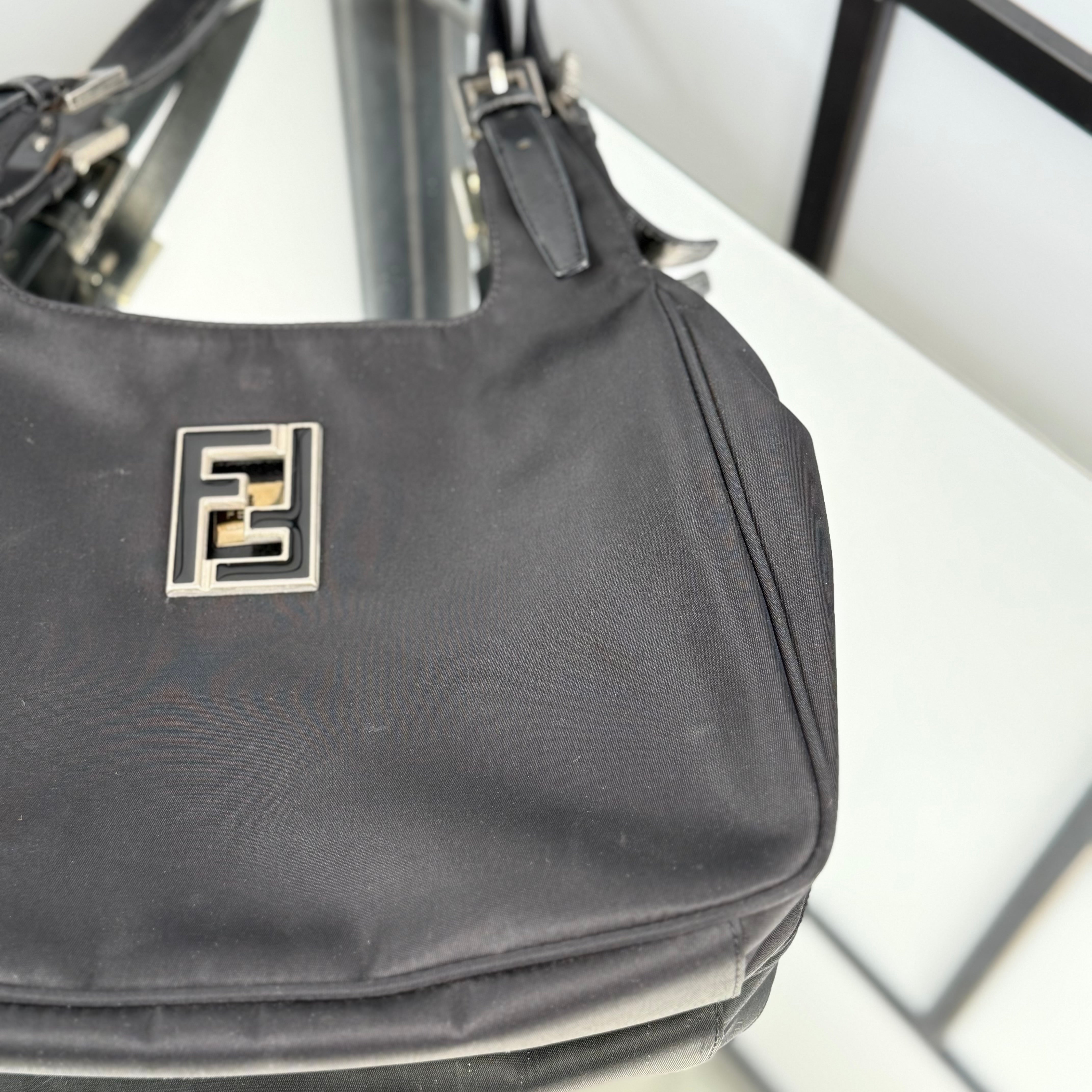 FENDI Black Nylon HandBag