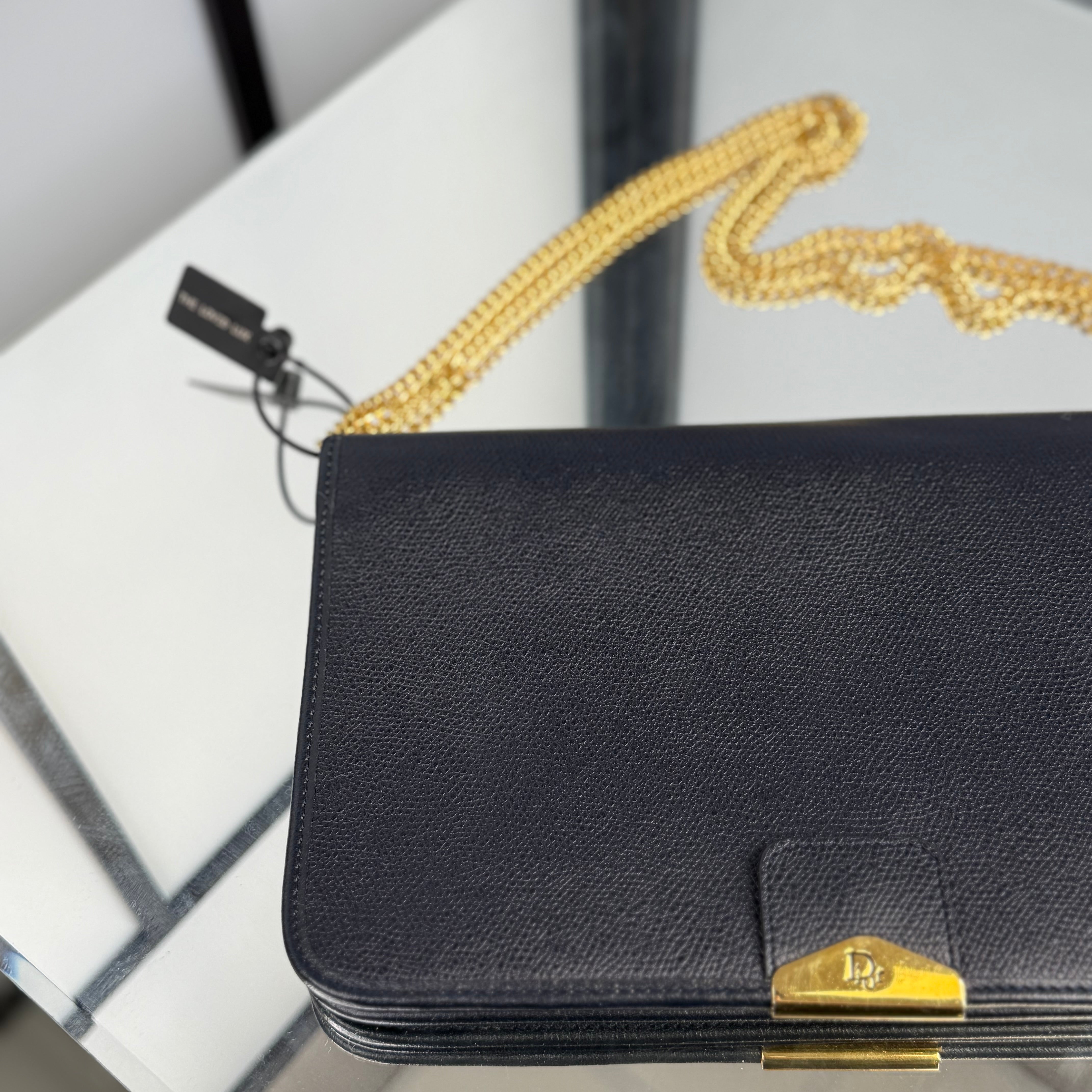 DIOR Monsieur Navy Gold Shoulder Bag Chain