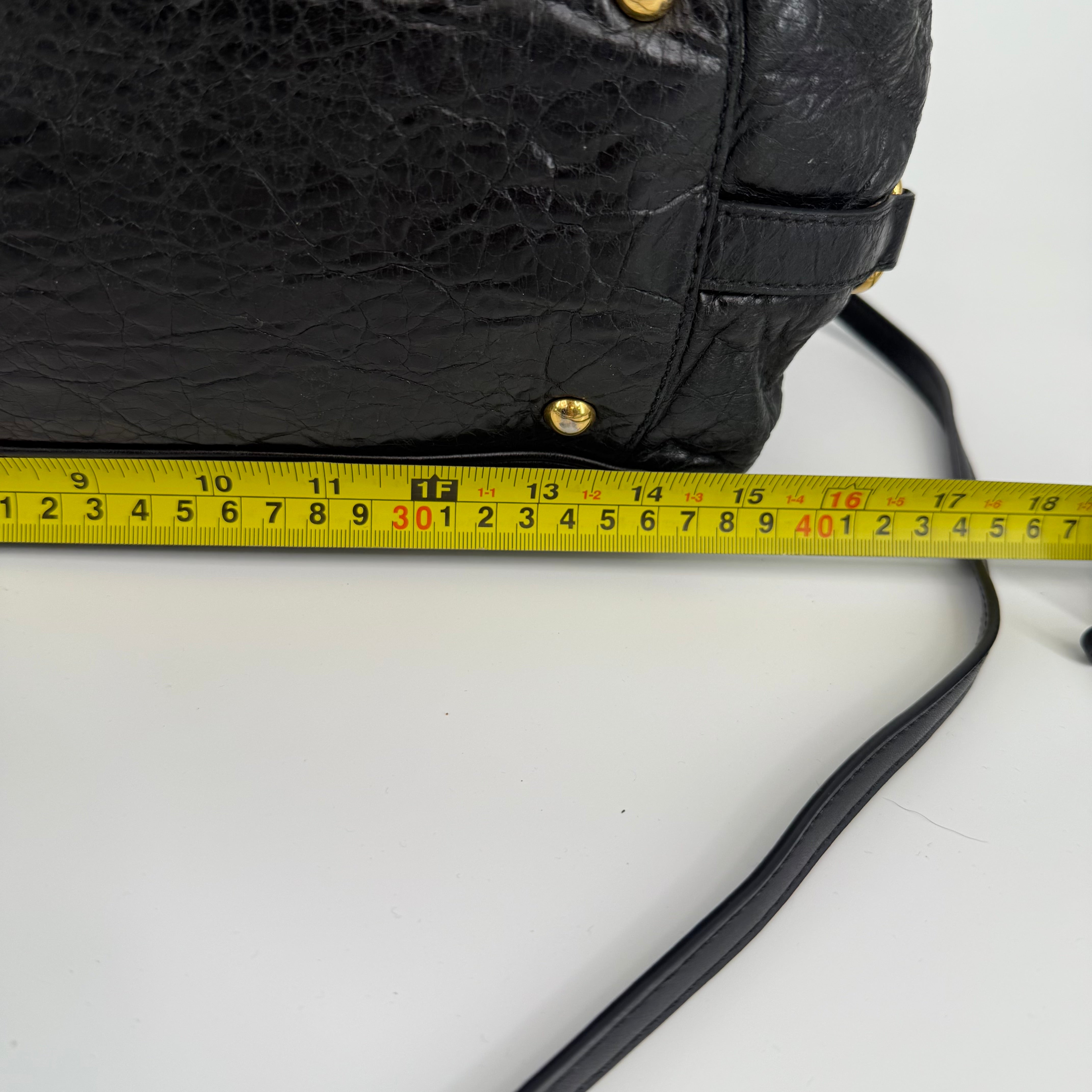 MIU MIU Black Leather Satchel Handbag