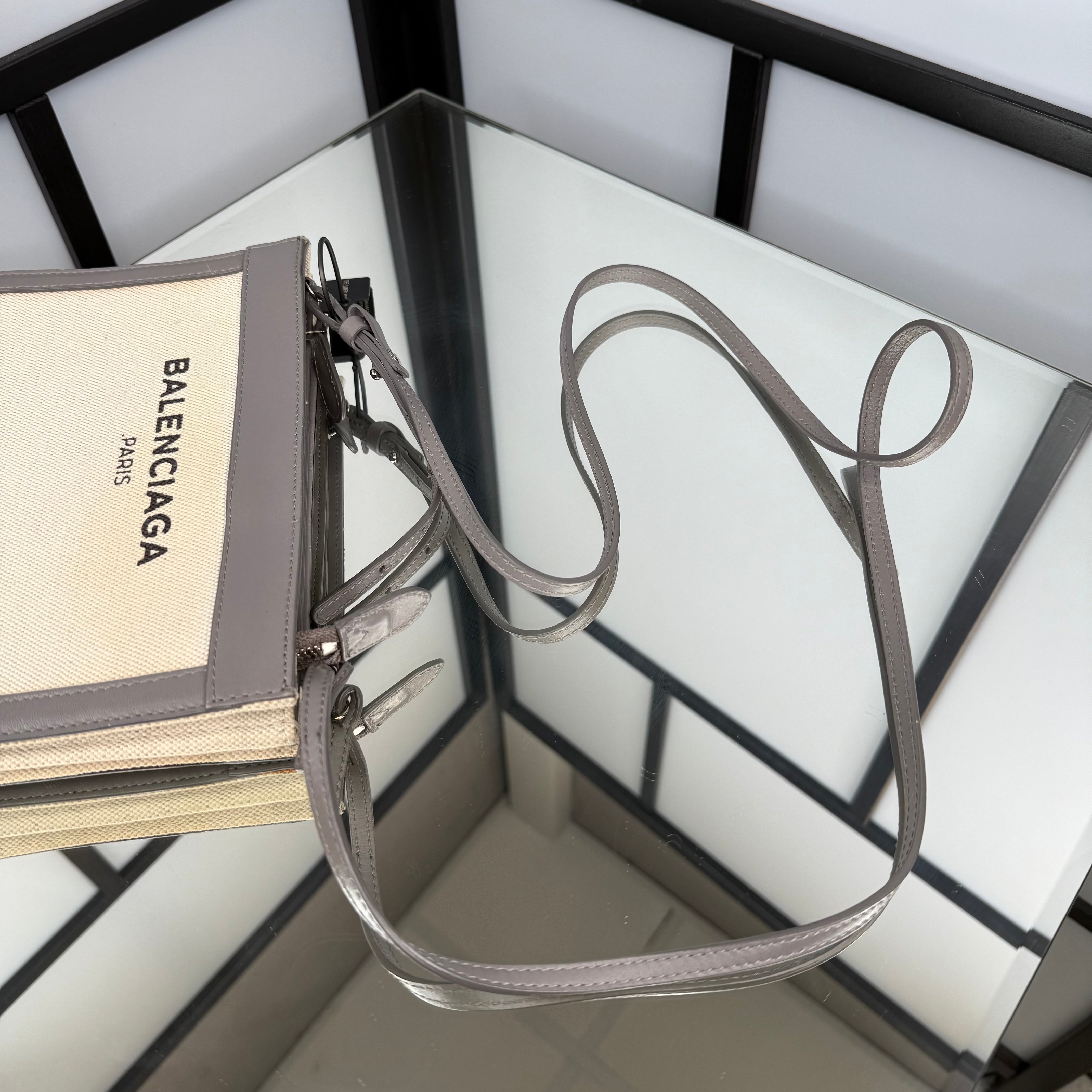 Balenciaga Grey Lock Shoulder Bag