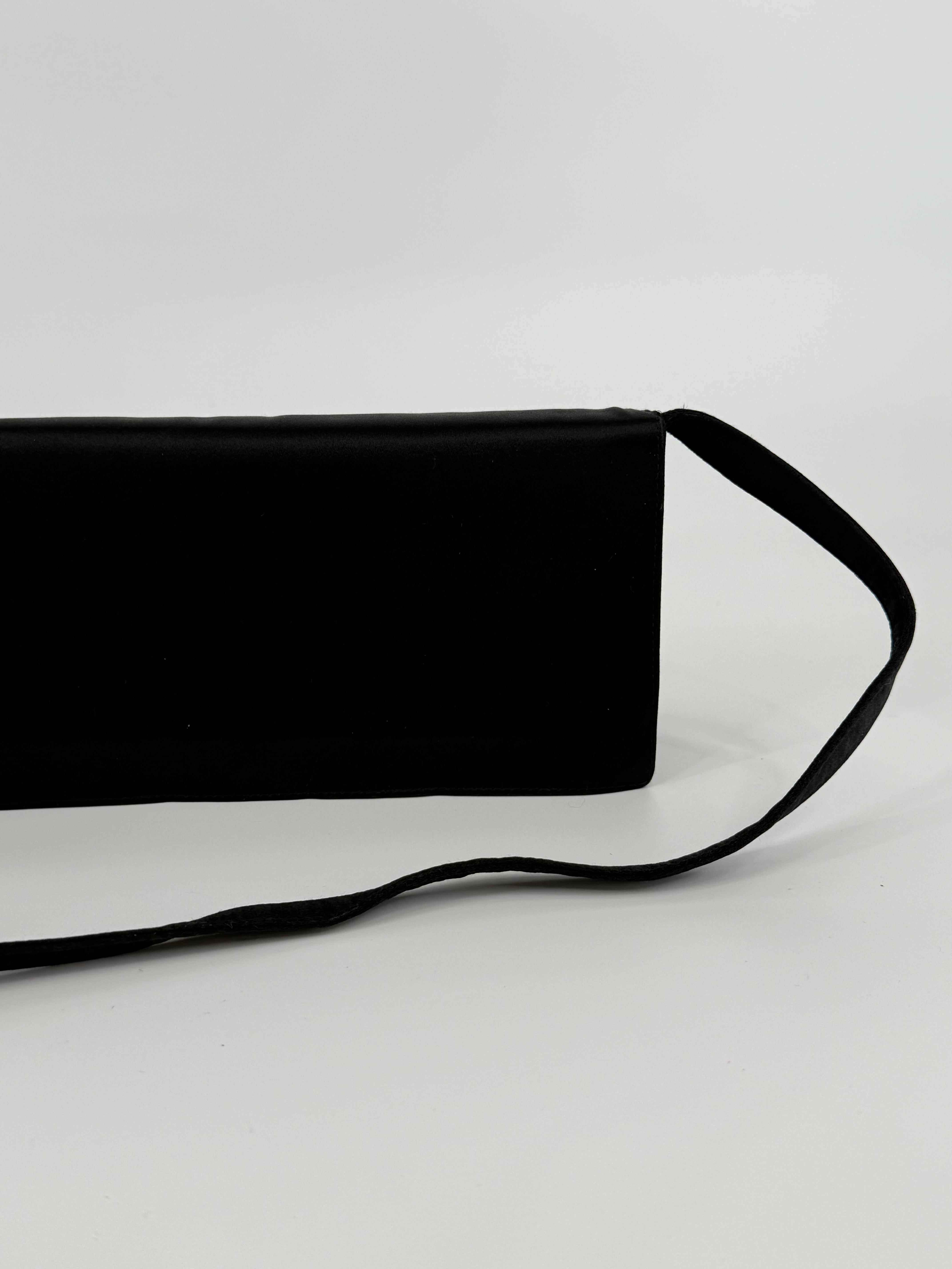Prada Suede Black Pochette Shoulder Bag