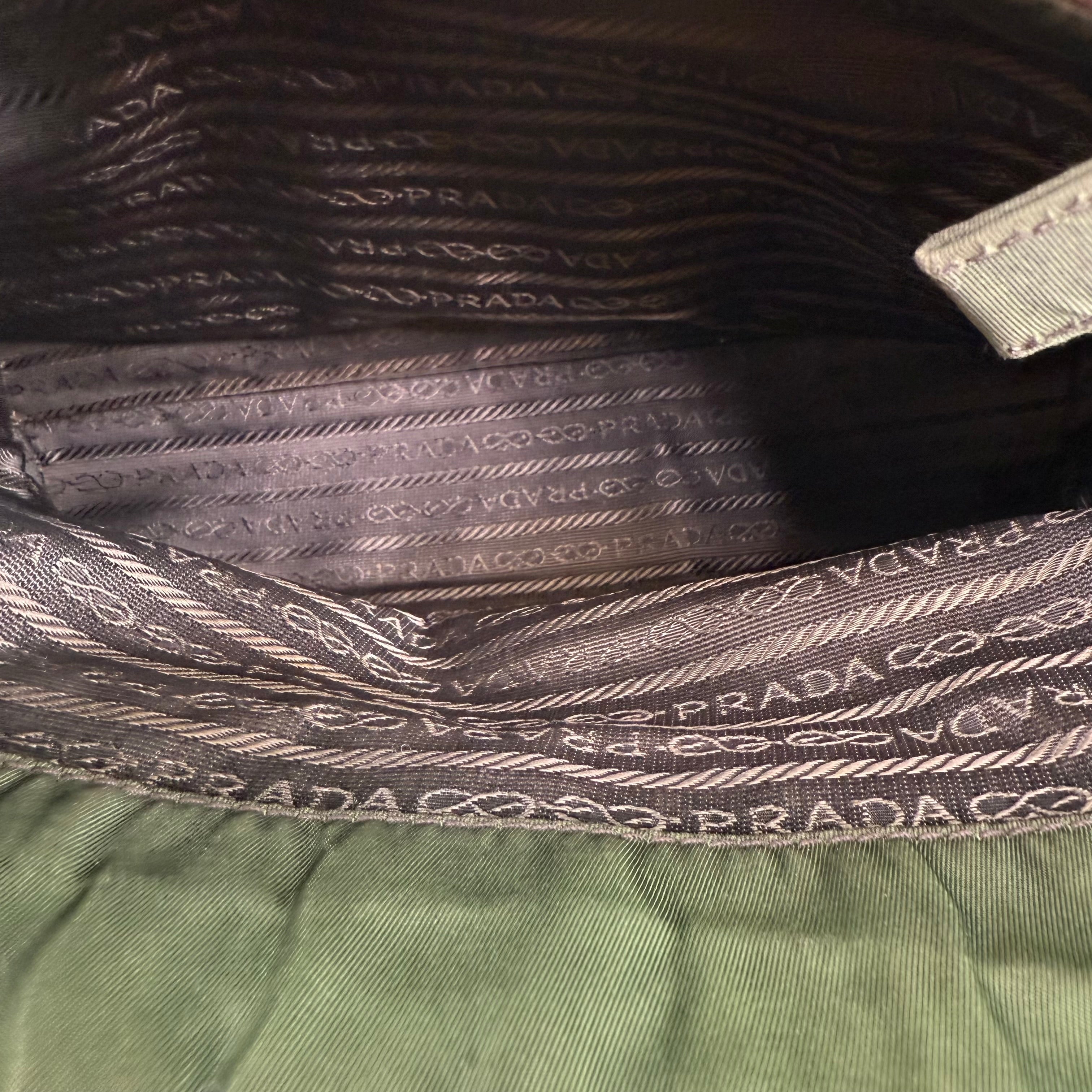 Prada Khaki Green Nylon Handbag