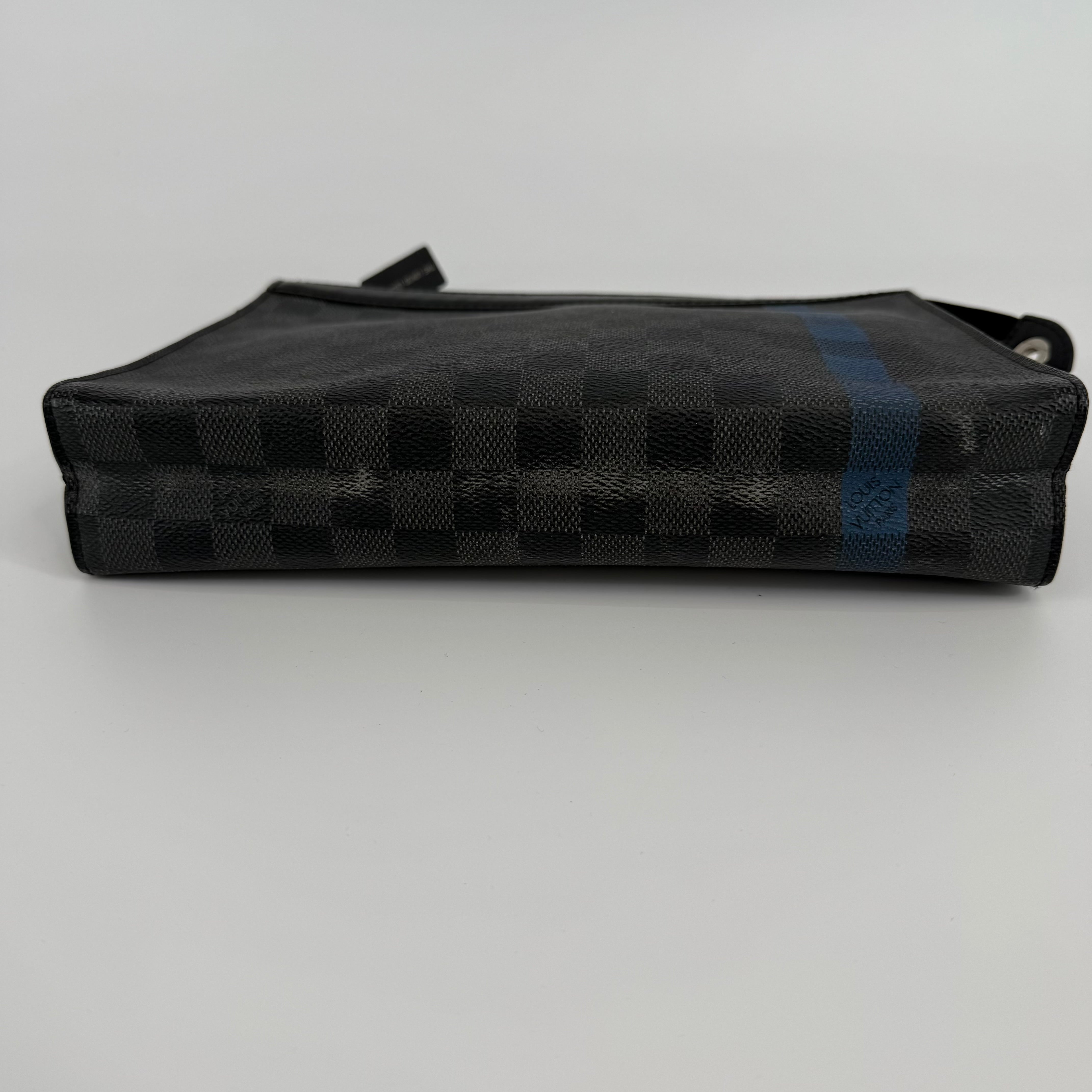 Louis Vuitton Damier Graphite Blue Stripe Pochette Voyage MM