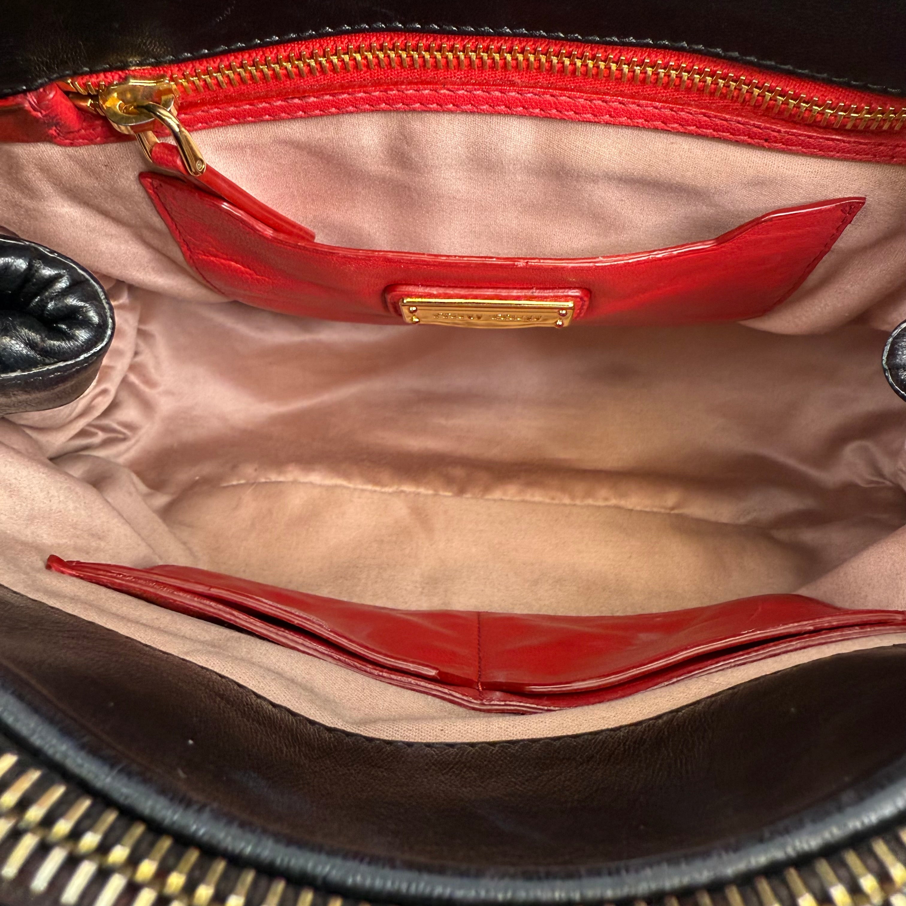 MIU MIU Black Matelassé Bowling Bag Handbag