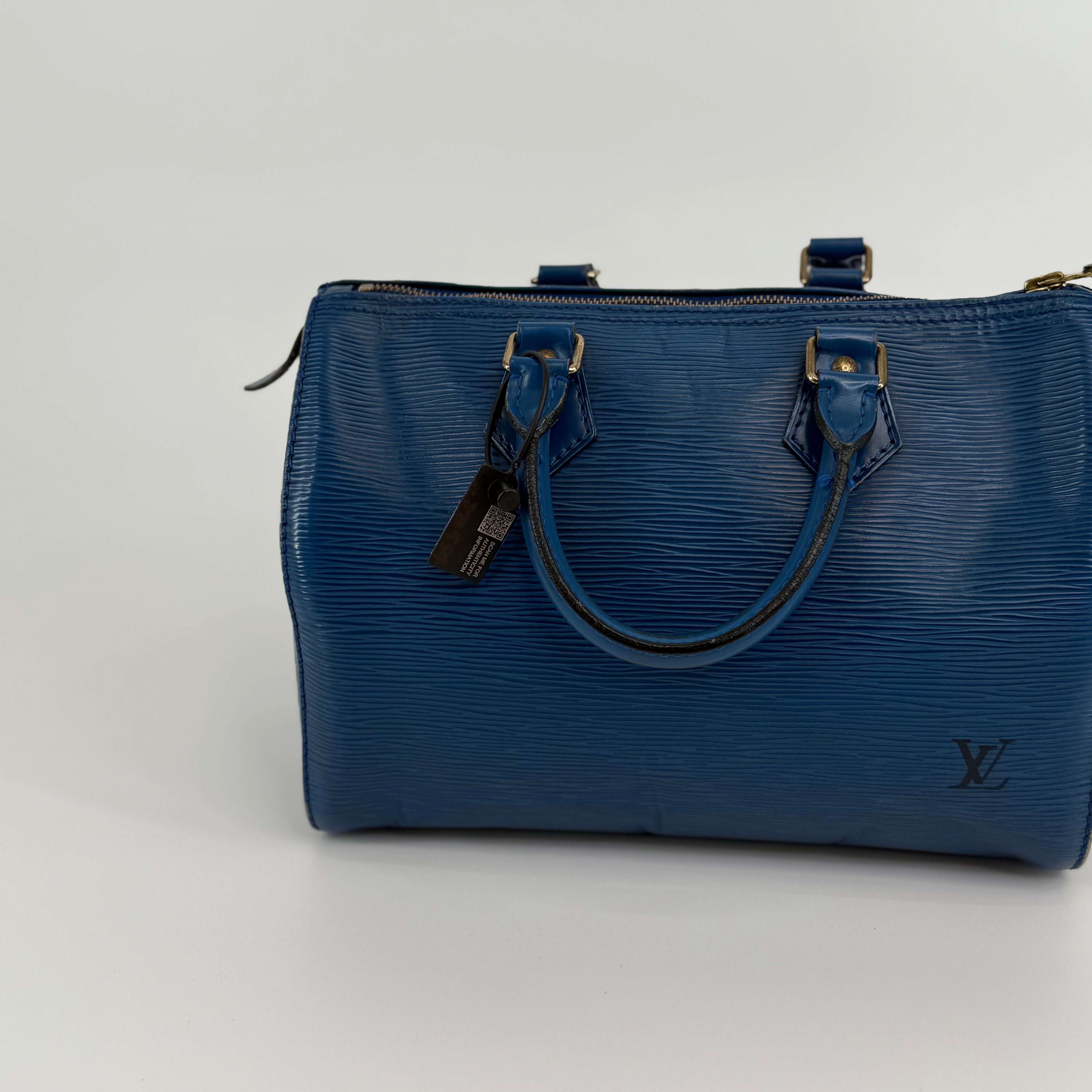Louis Vuitton Epi Blue Speedy 25