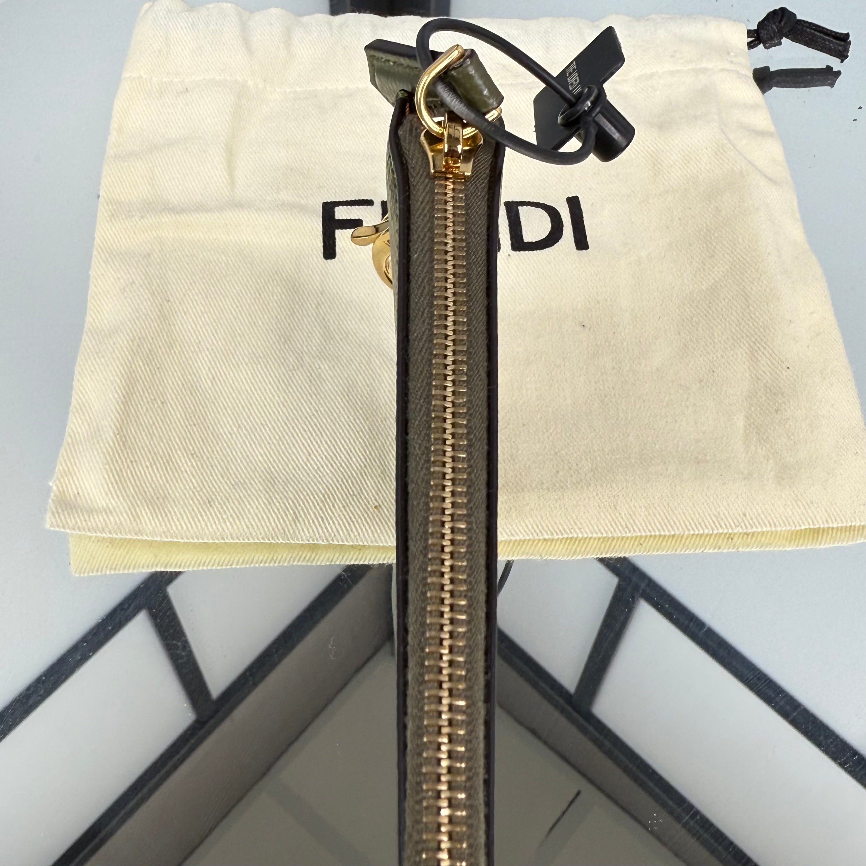 FENDI Khaki Green Coin Pouch