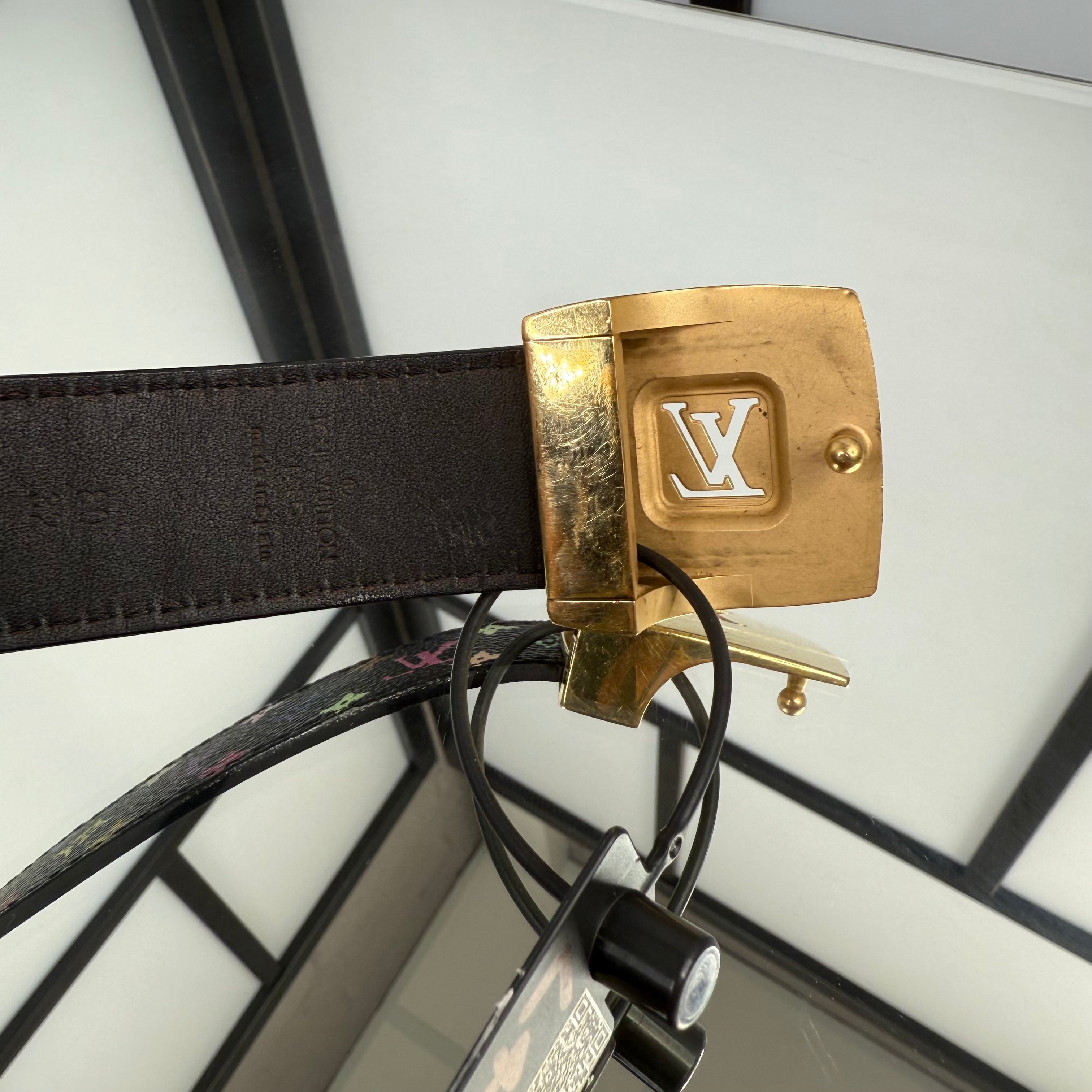 Louis Vuitton Takashi Murakami Black Belt Size 32