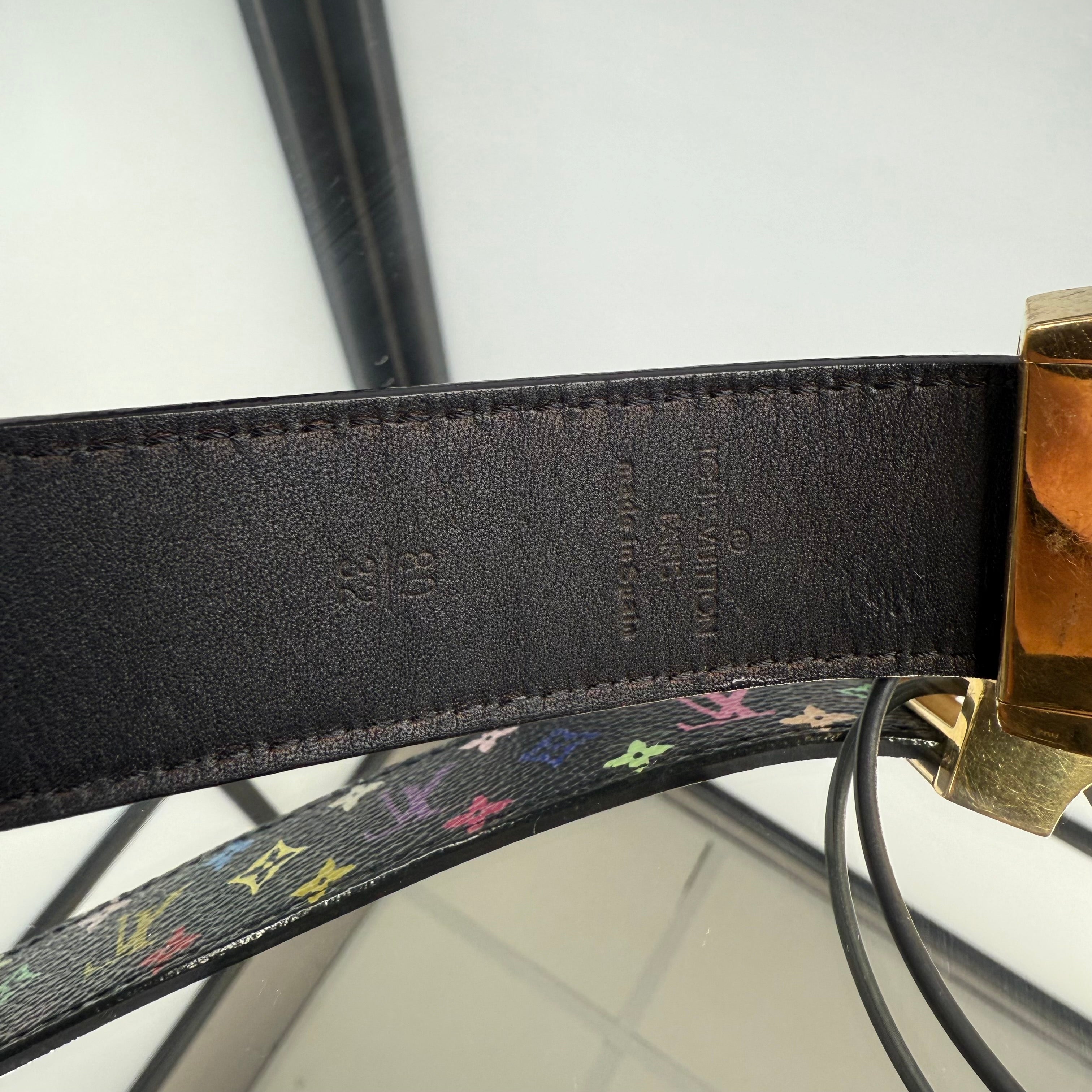 Louis Vuitton Takashi Murakami Black Belt Size 32