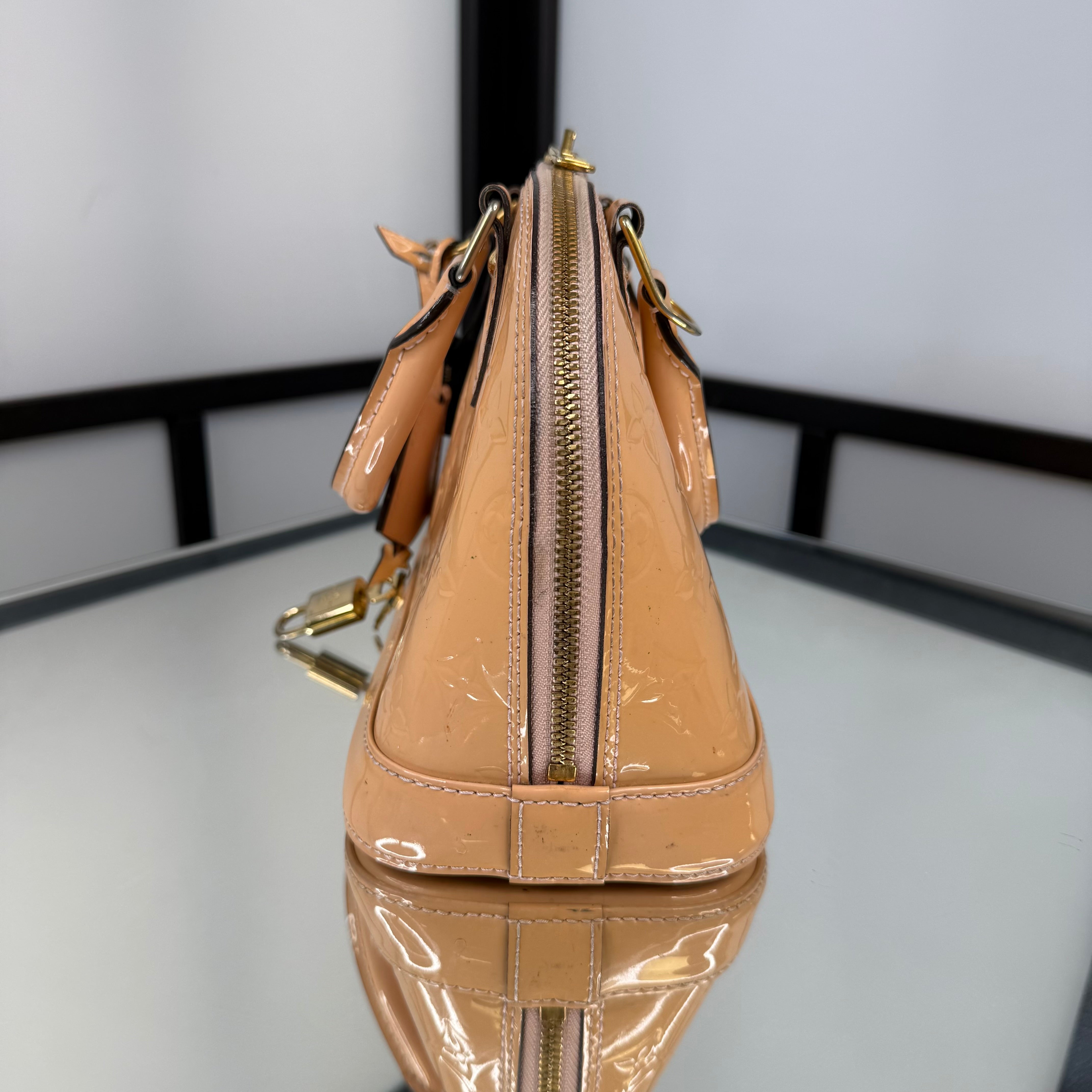 Louis Vuitton Alma BB Patent Leather Beige