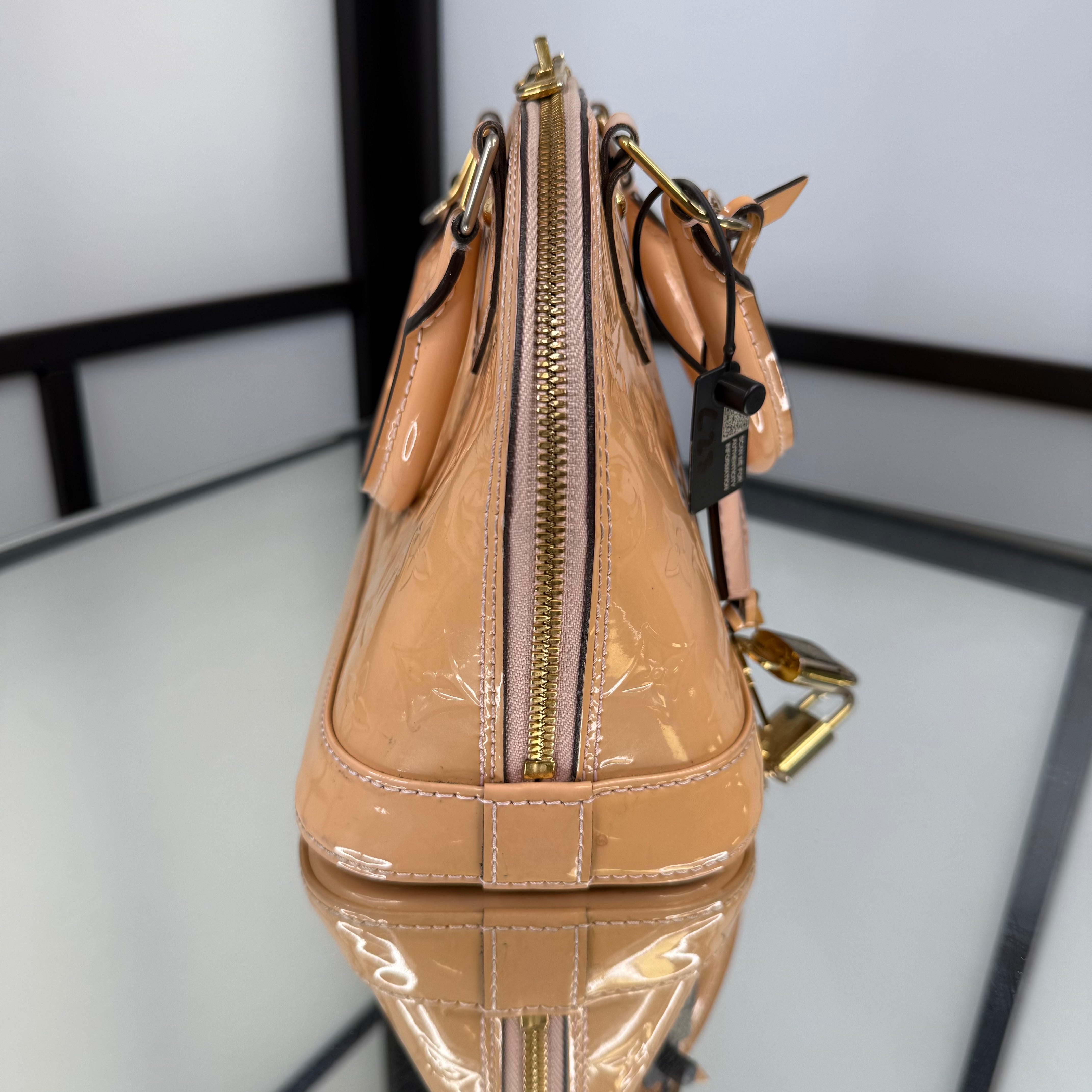 Louis Vuitton Alma BB Patent Leather Beige