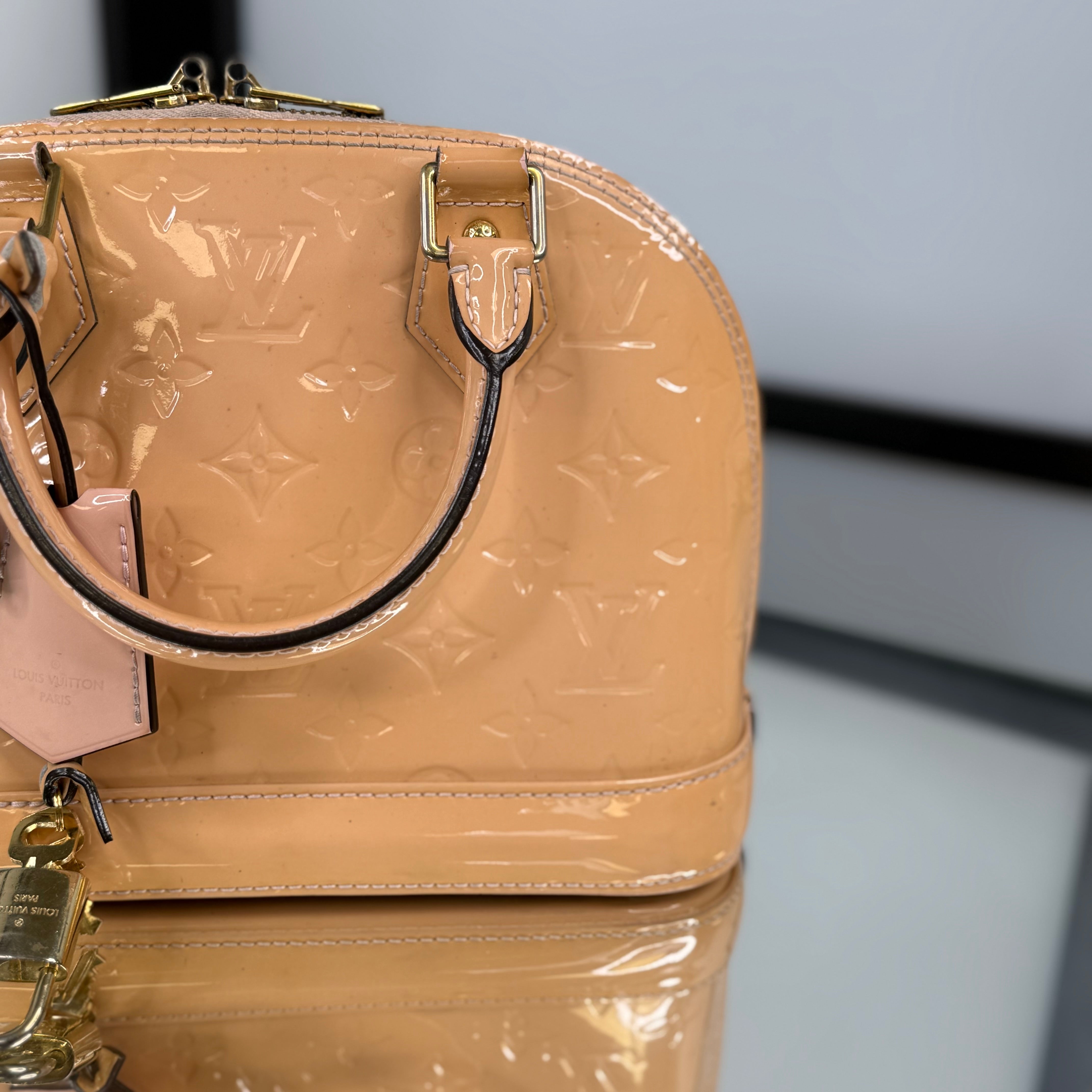 Louis Vuitton Alma BB Patent Leather Beige