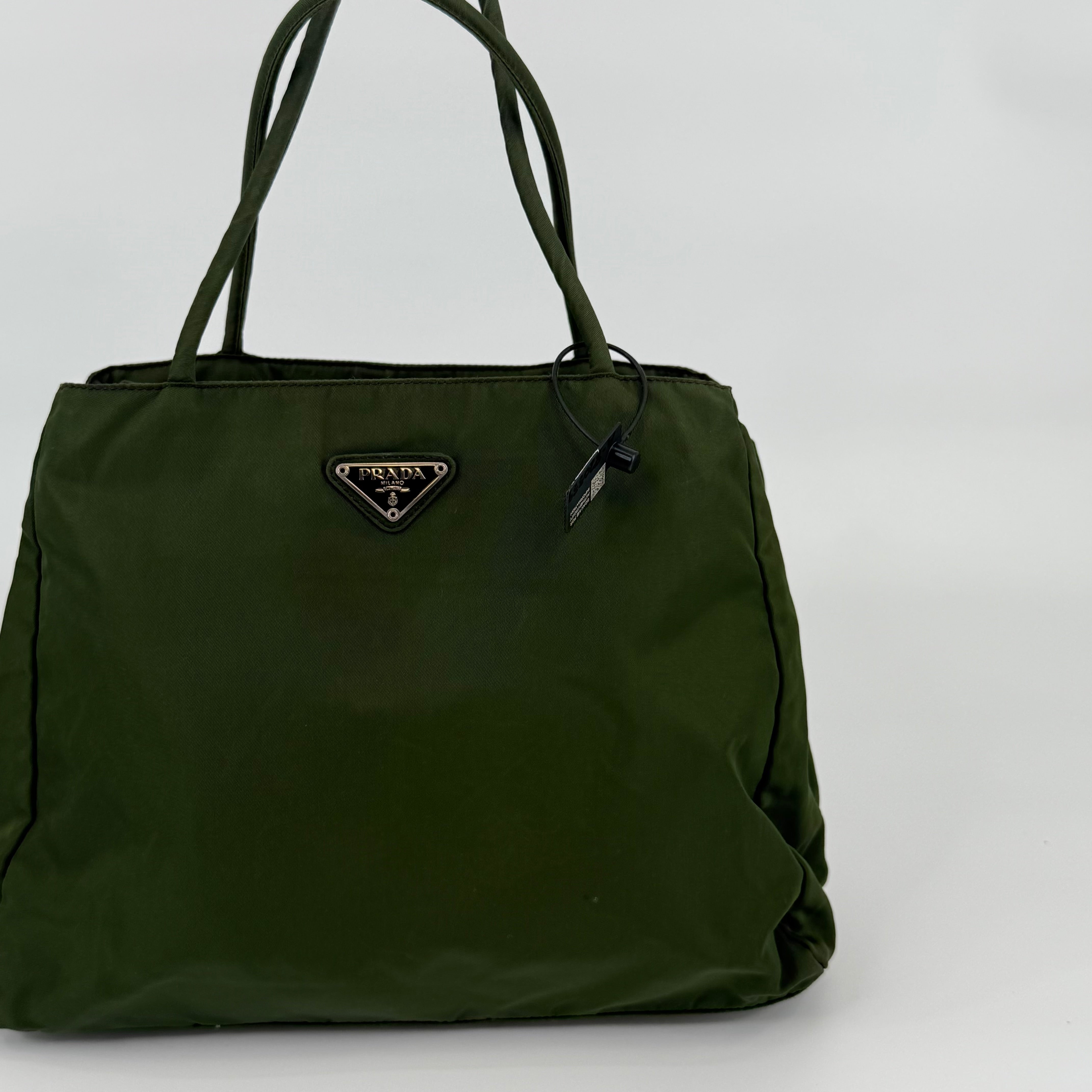 Prada Khaki Green Nylon Handbag