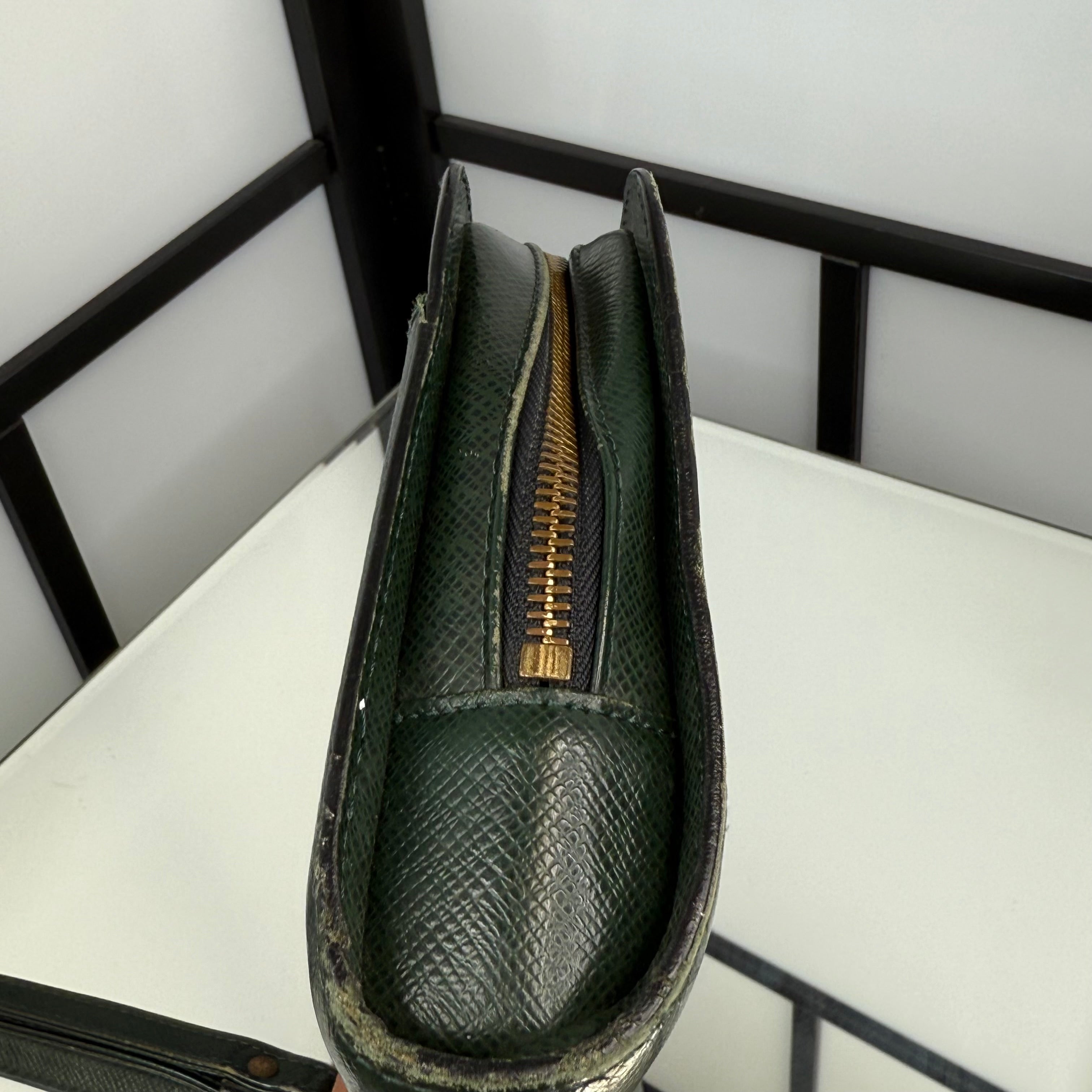 Louis Vuitton Green Taiga Wash Bag