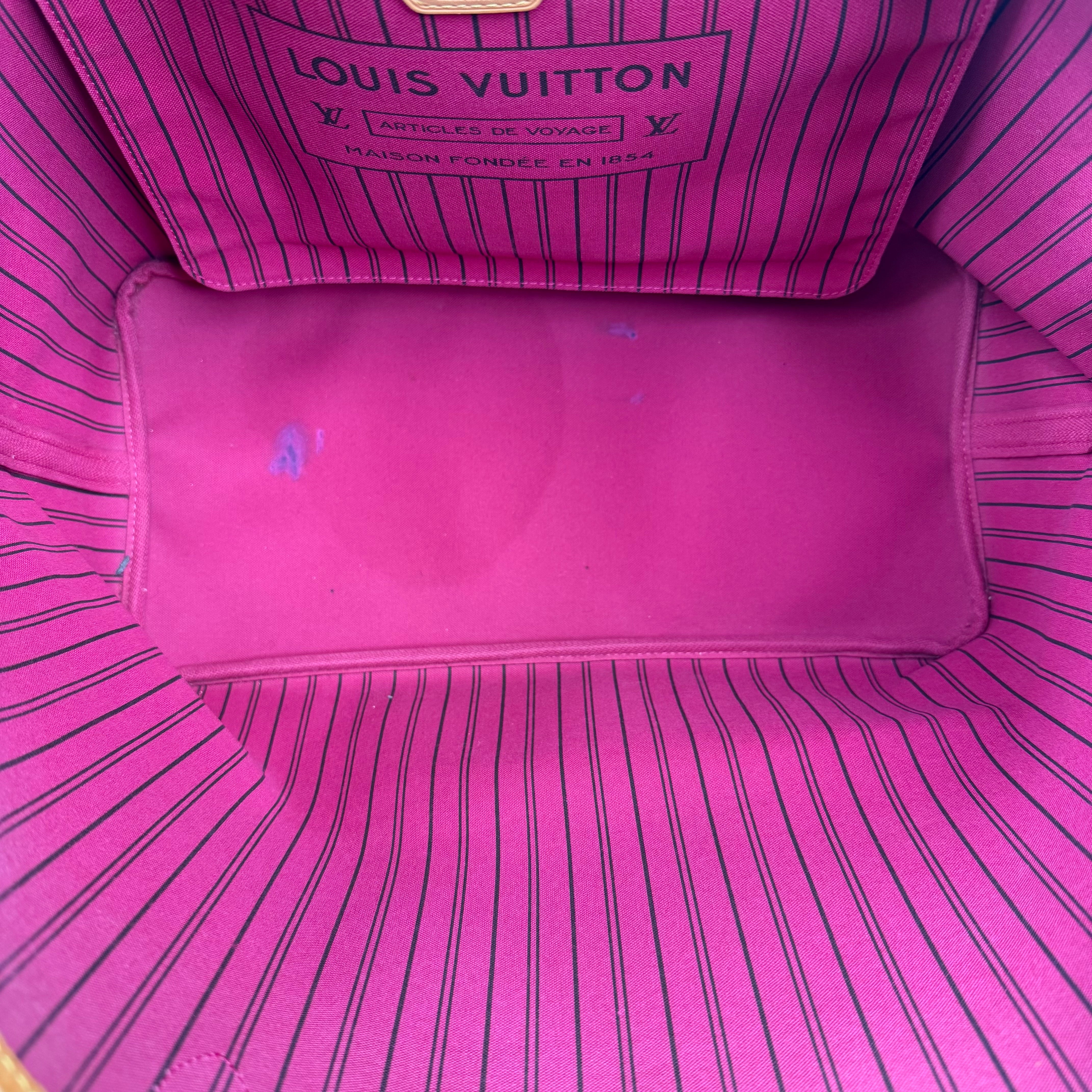 Louis Vuitton Monogram Neverfull GM Purple Interior