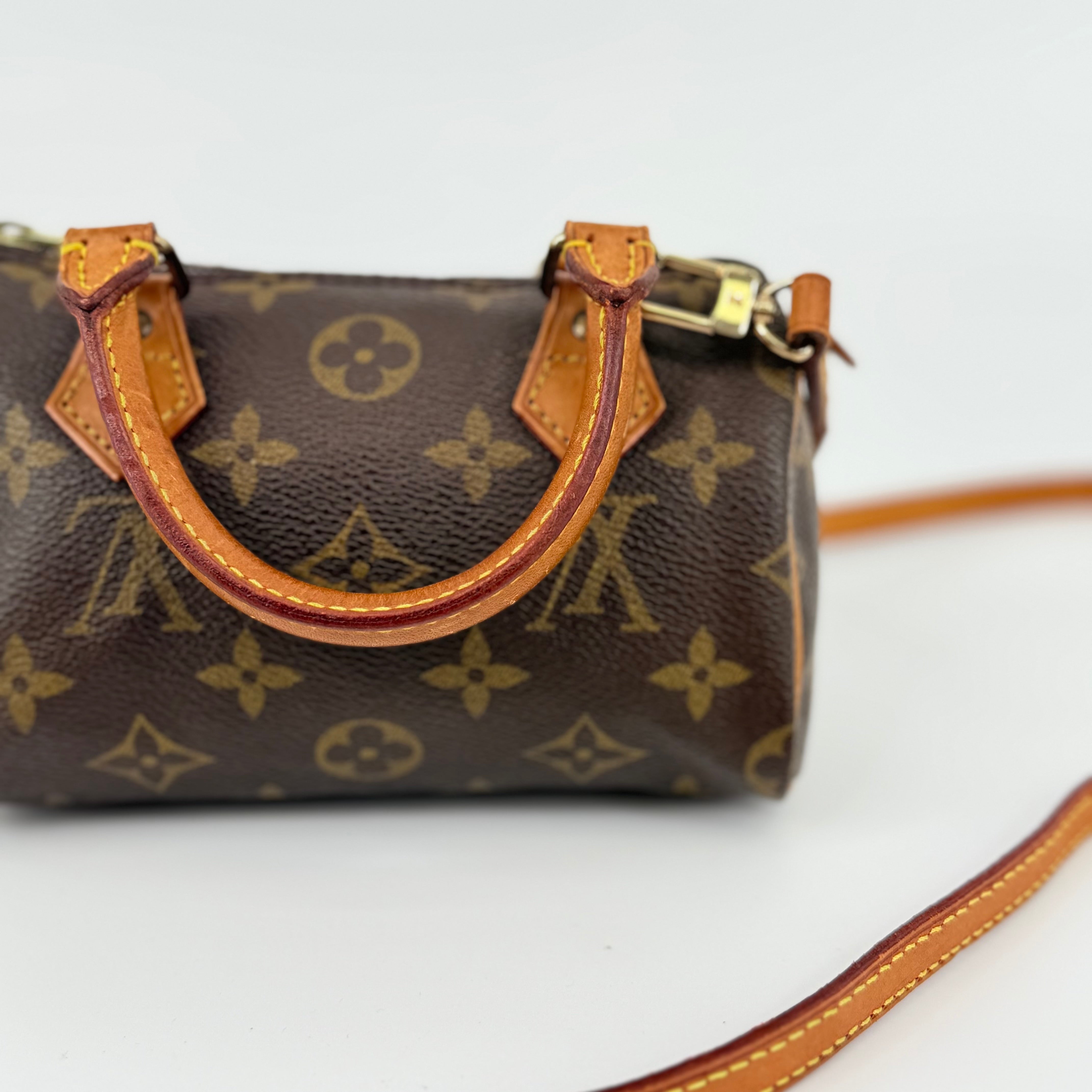 Louis Vuitton Monogram Nano Speedy With Strap