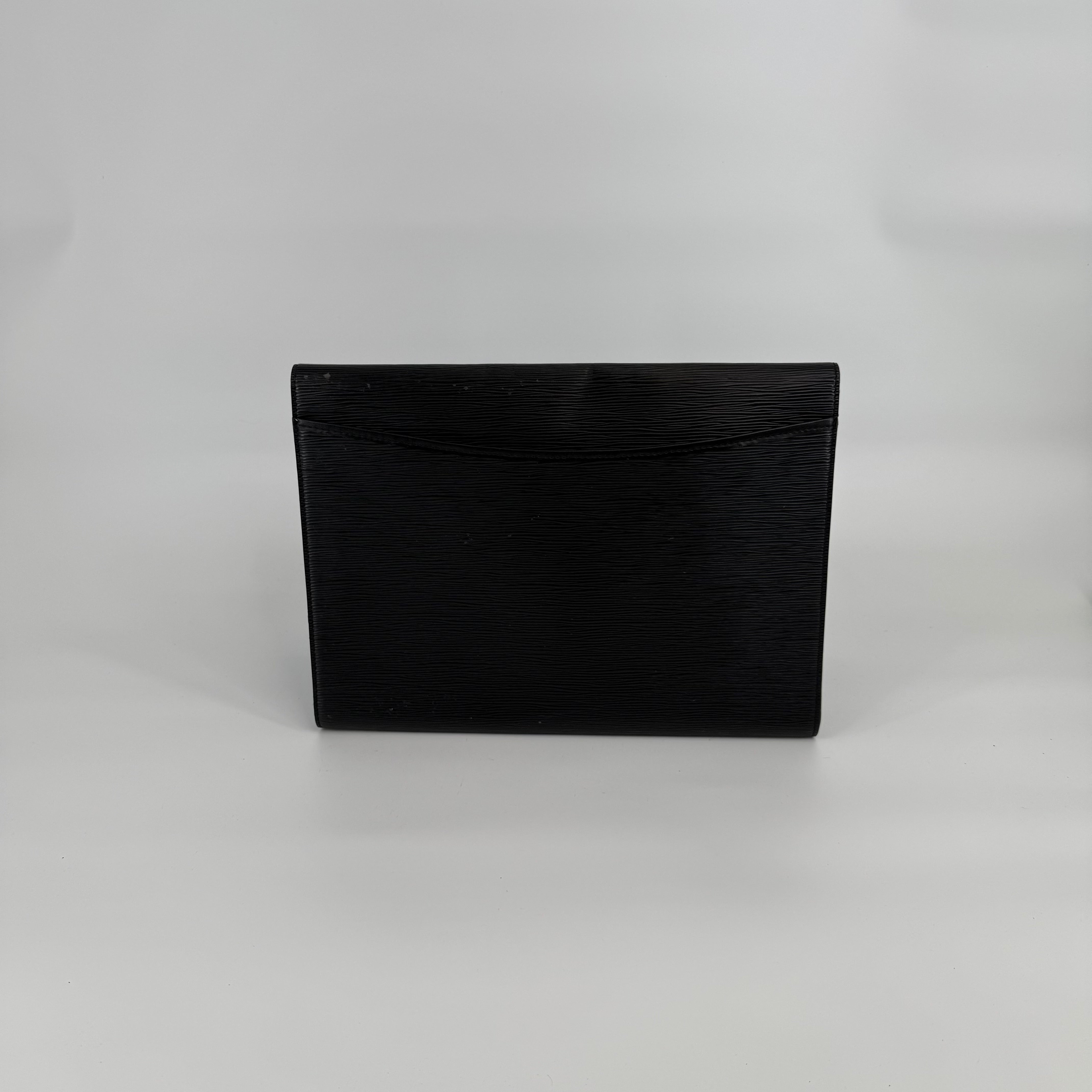 Louis Vuitton Epi Black Laptop Cover Clutch