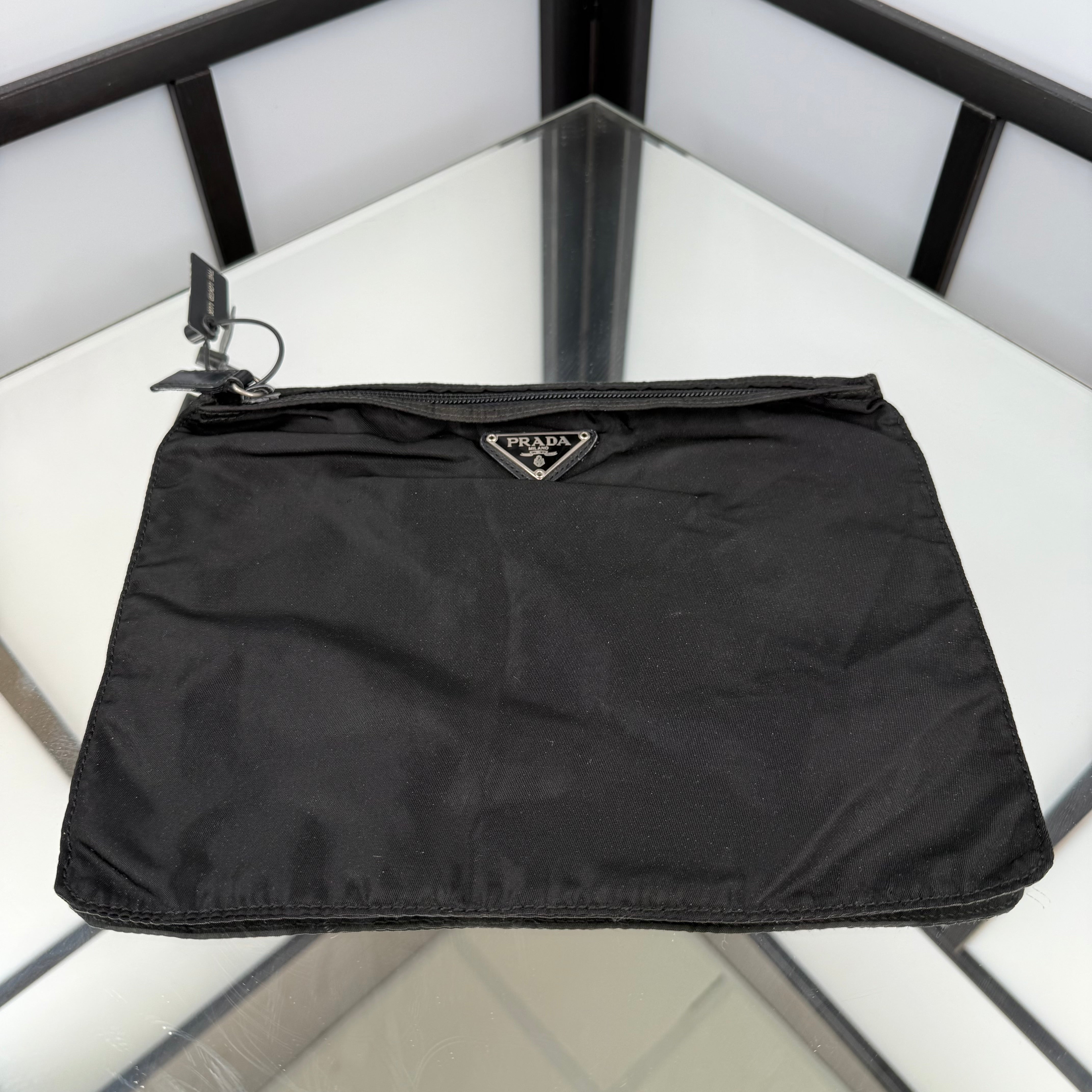 PRADA Black Nylon Wash Bag