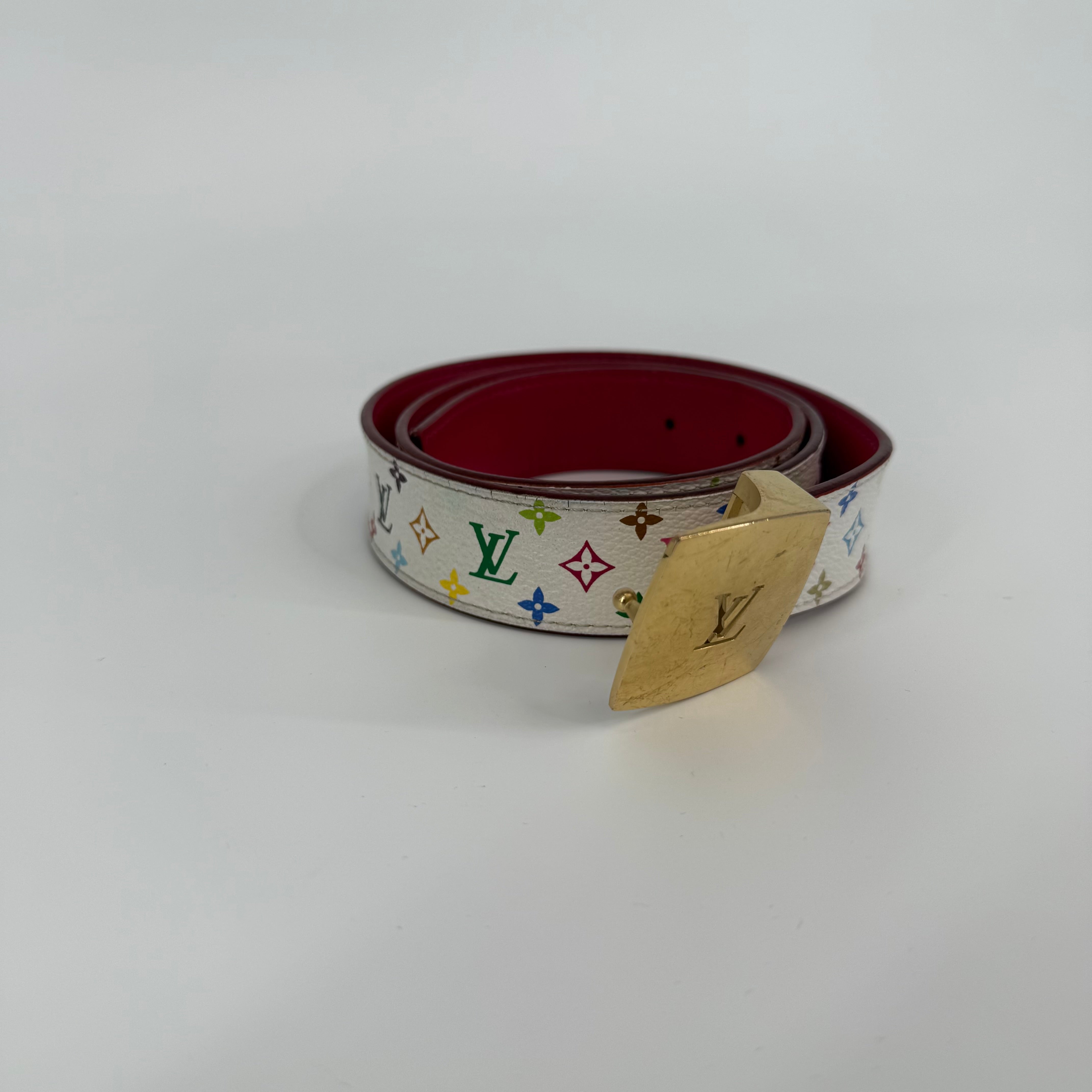 Louis Vuitton Takashi Murakami White Belt 91CM