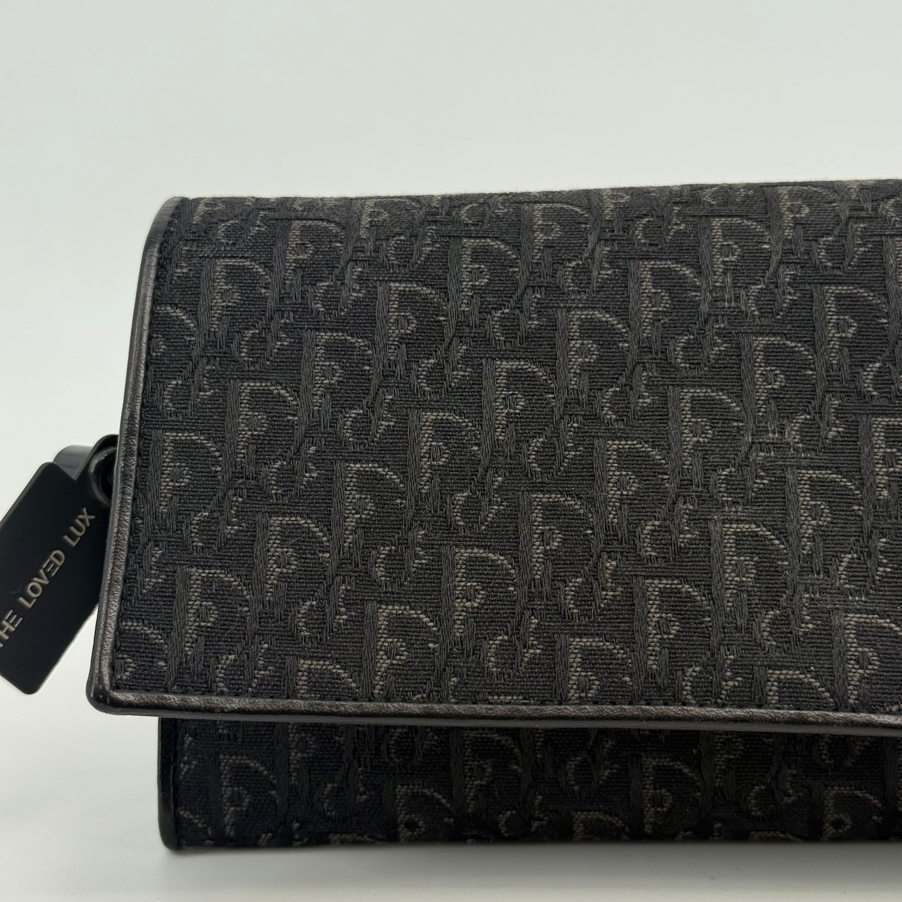 Dior Black Monogram Long Wallet (957896)