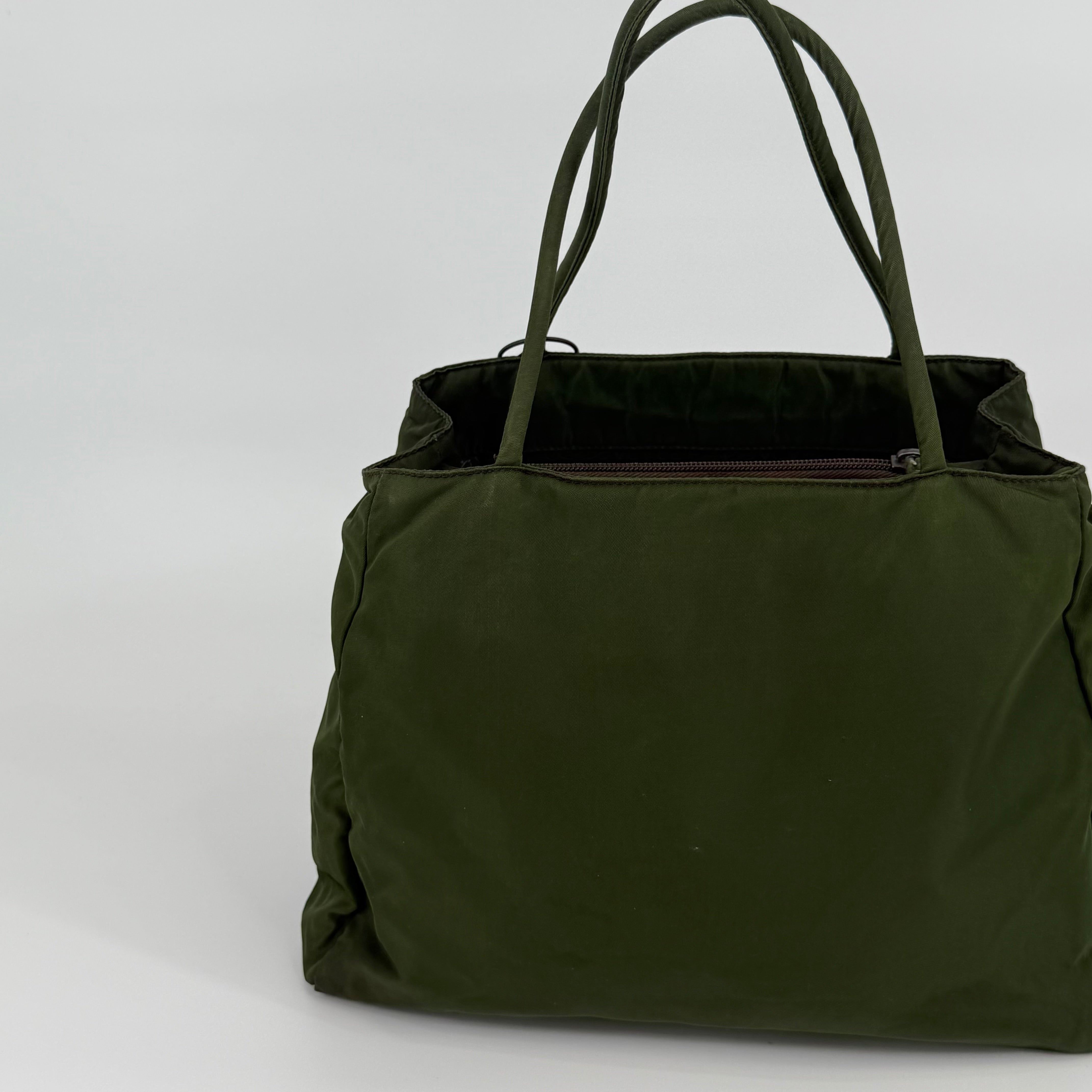 Prada Khaki Green Nylon Handbag