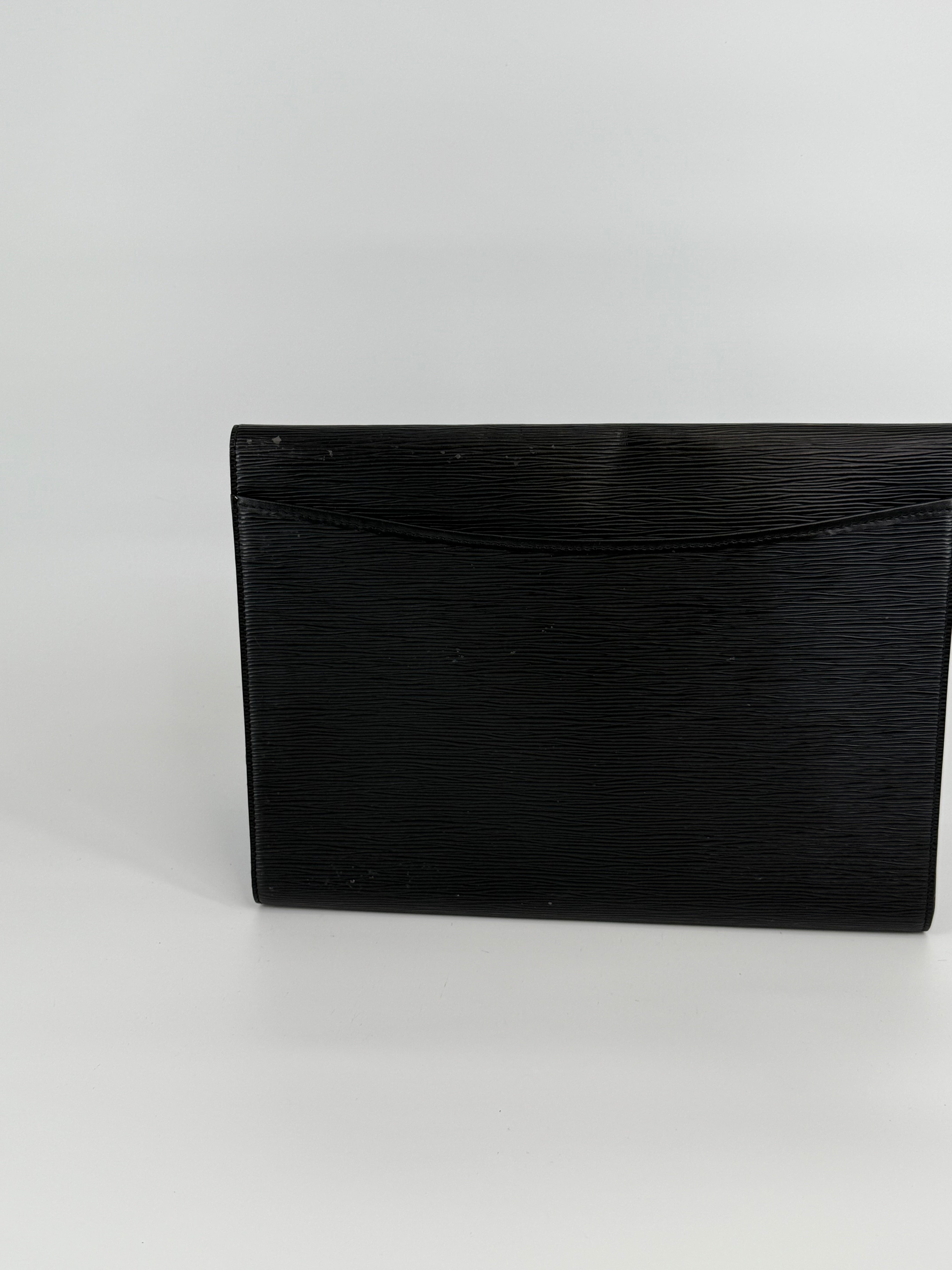 Louis Vuitton Epi Black Laptop Cover Clutch