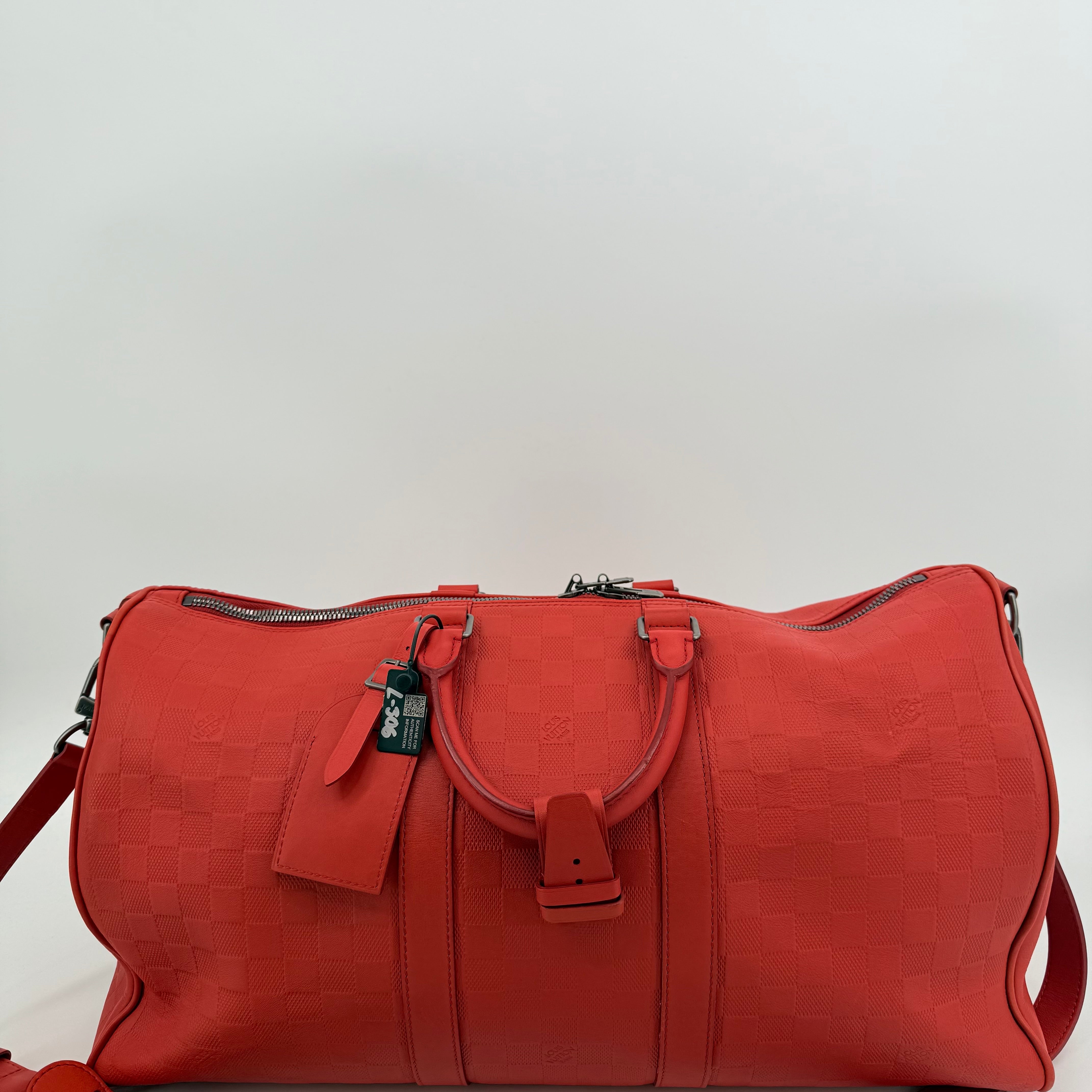Louis Vuitton Damier Red Infini Keepall 45 Bandoulière (L-306)