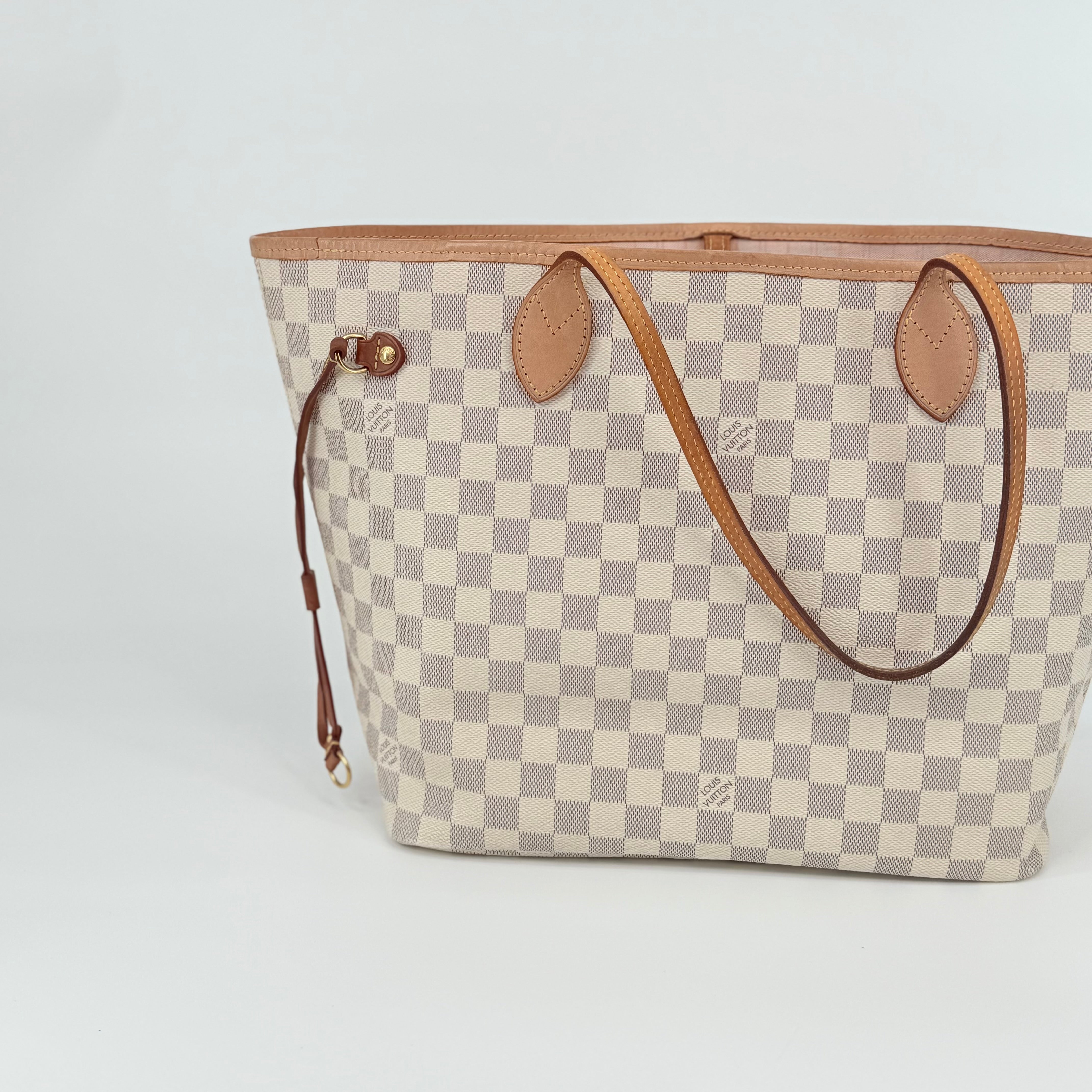 Louis Vuitton Damier Azur Pink Interior Neverfull MM With Pouch