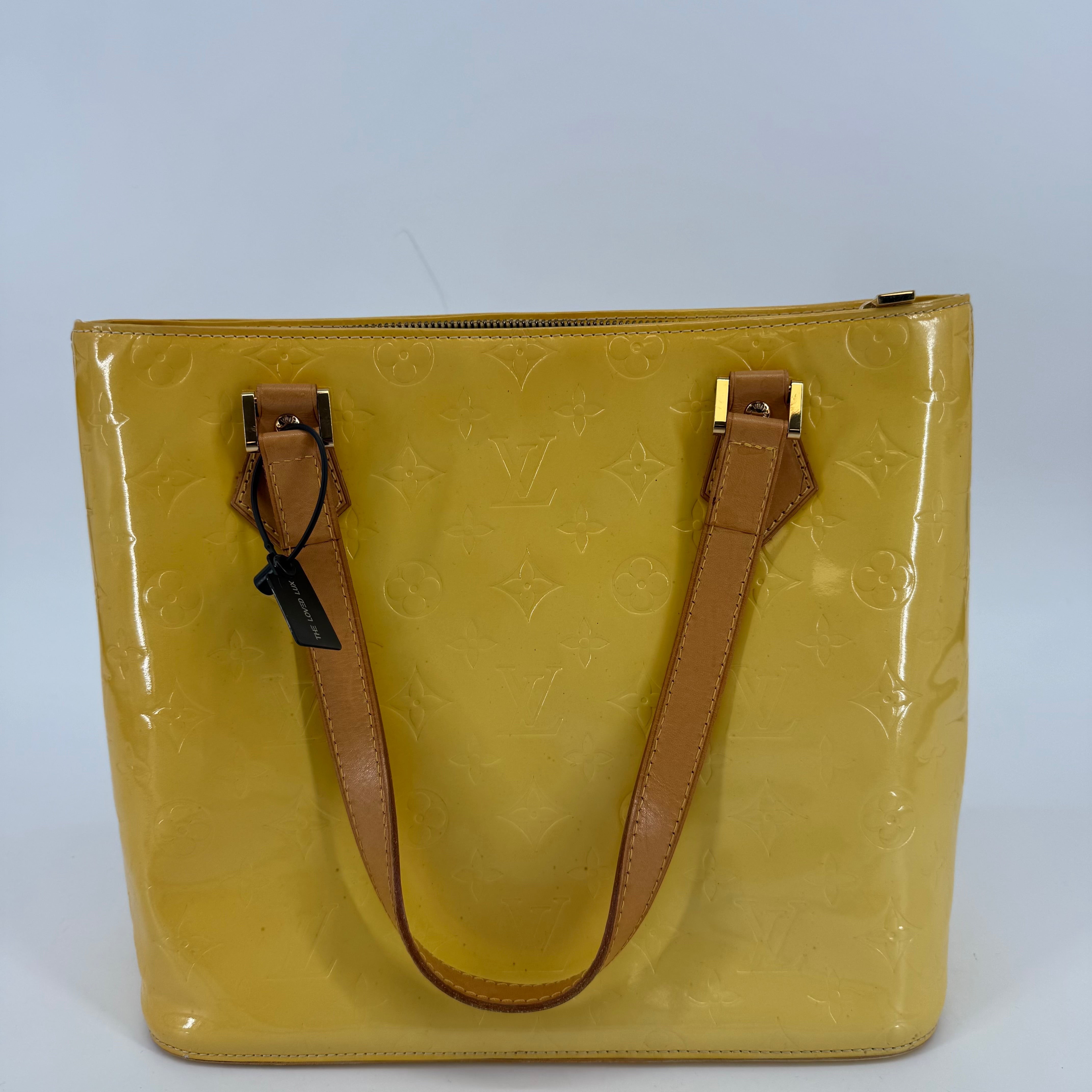 Louis Vuitton Patent Yellow Vernis Houston Top Handle Bag (986602)