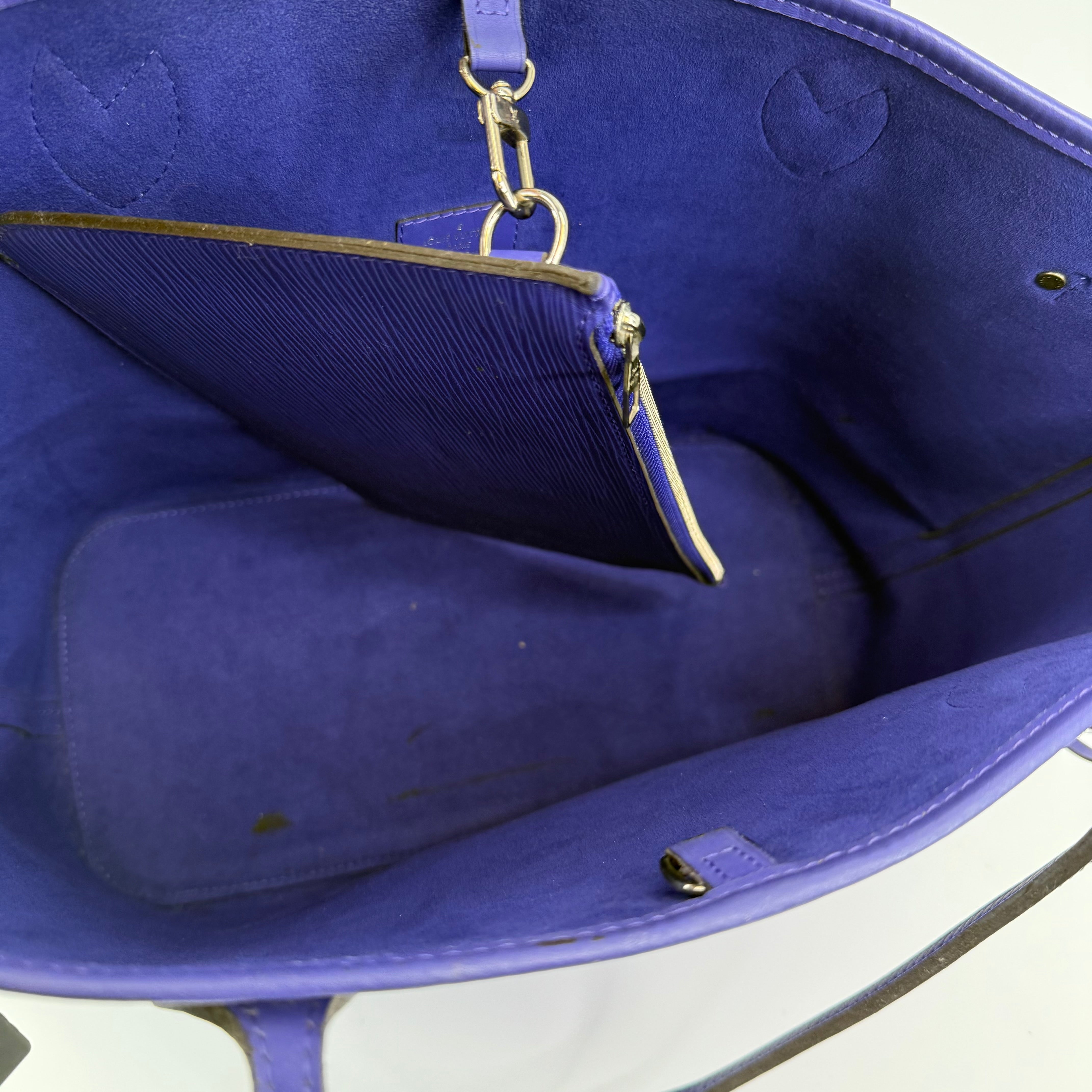 Louis Vuitton Epi Purple Neverfull MM With Pouch