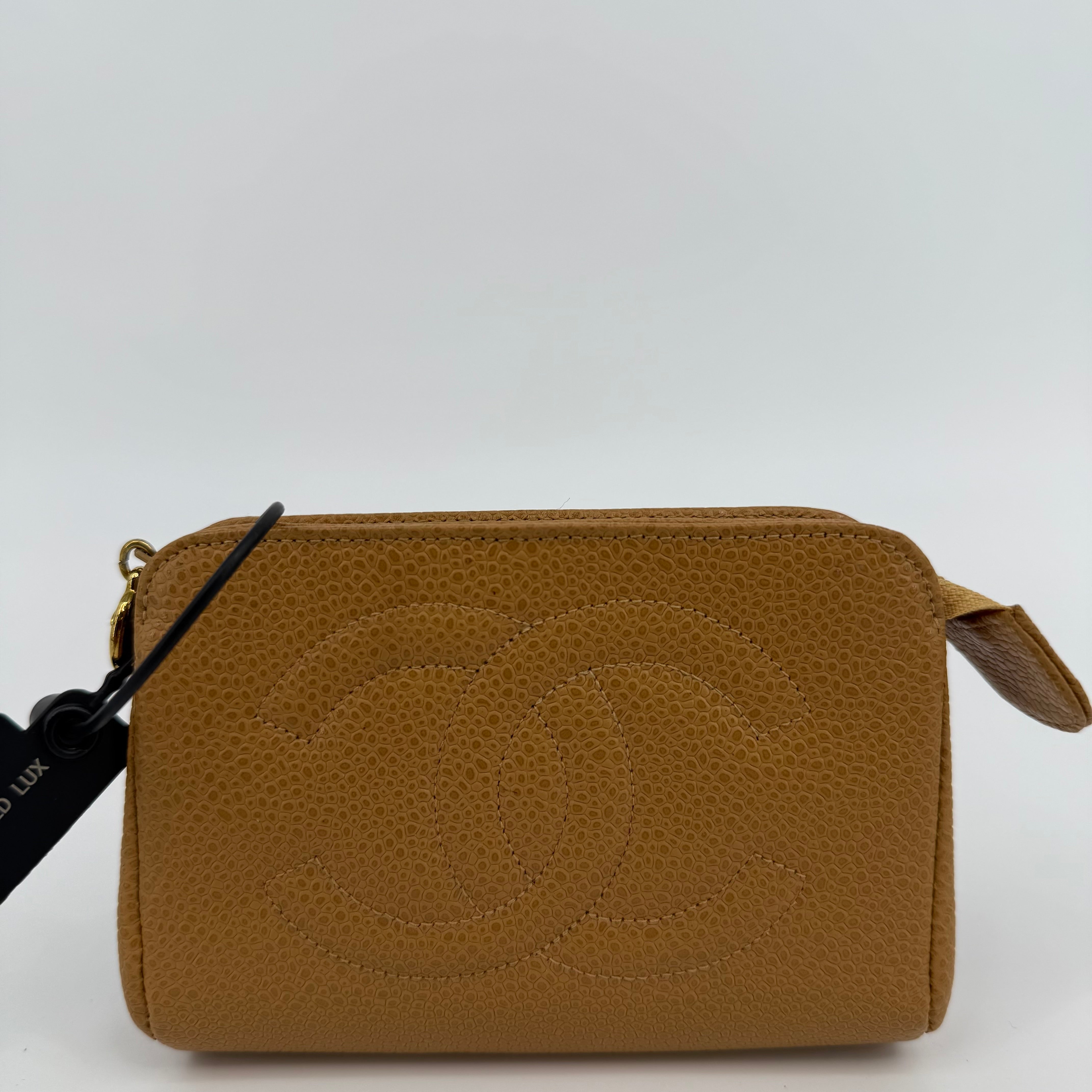 Chanel Yellow Cobbled Nano Cosmetic Pouch