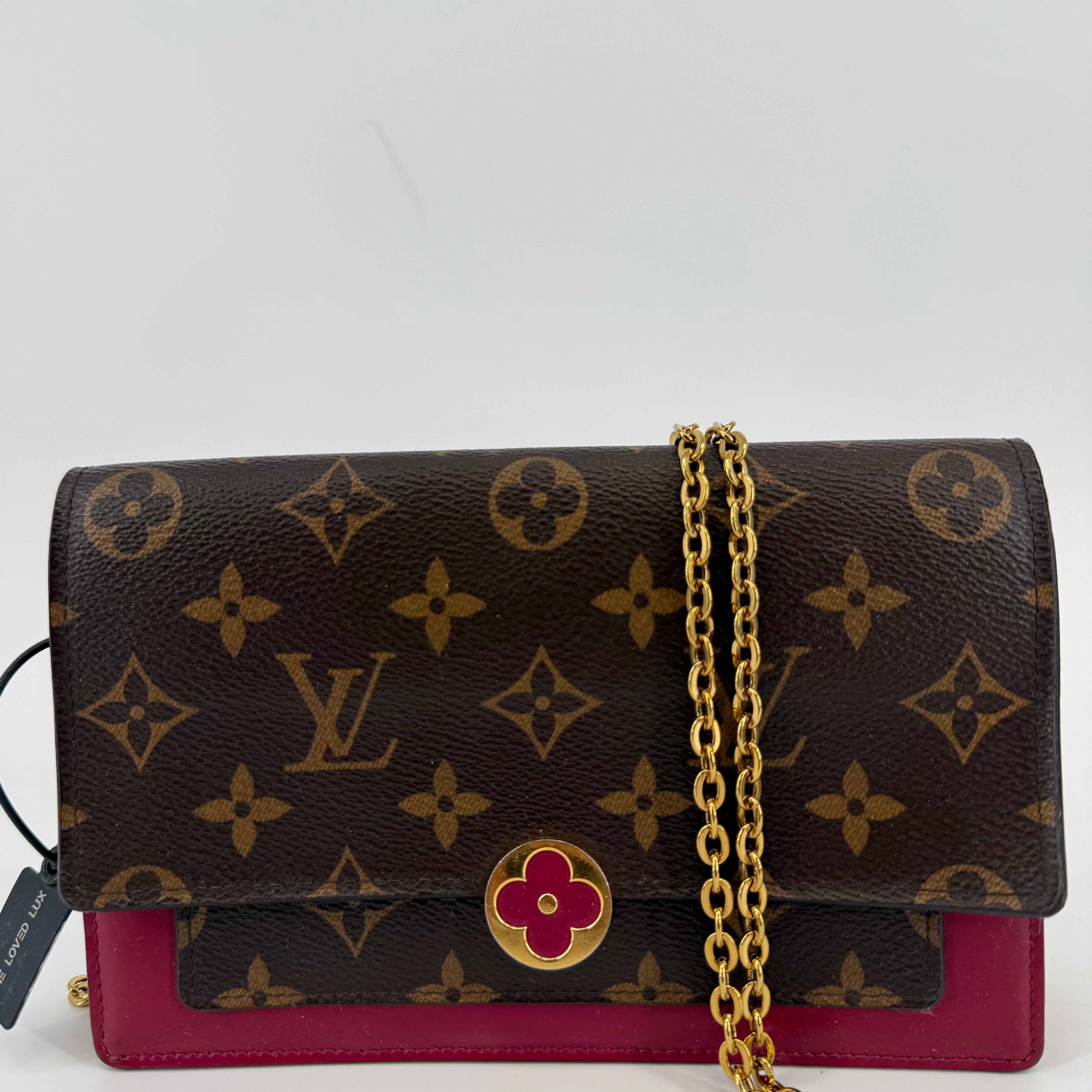 Louis Vuitton Monogram Flore Crossbody Bag With Gold Chain (L-448)