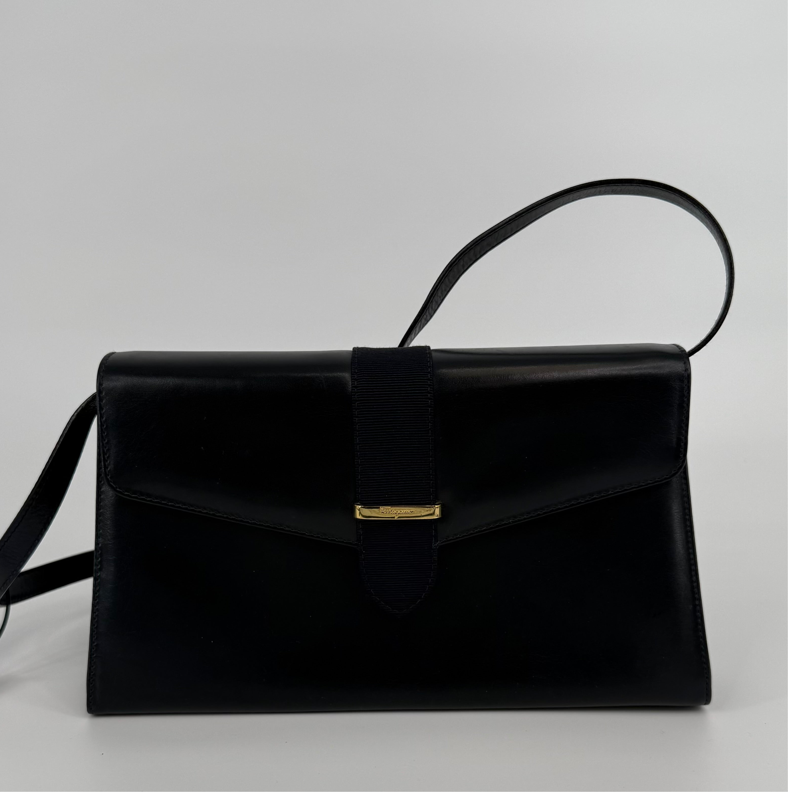 Salvatore Ferragamo Navy Mini Shoulder Crossbody Handbag