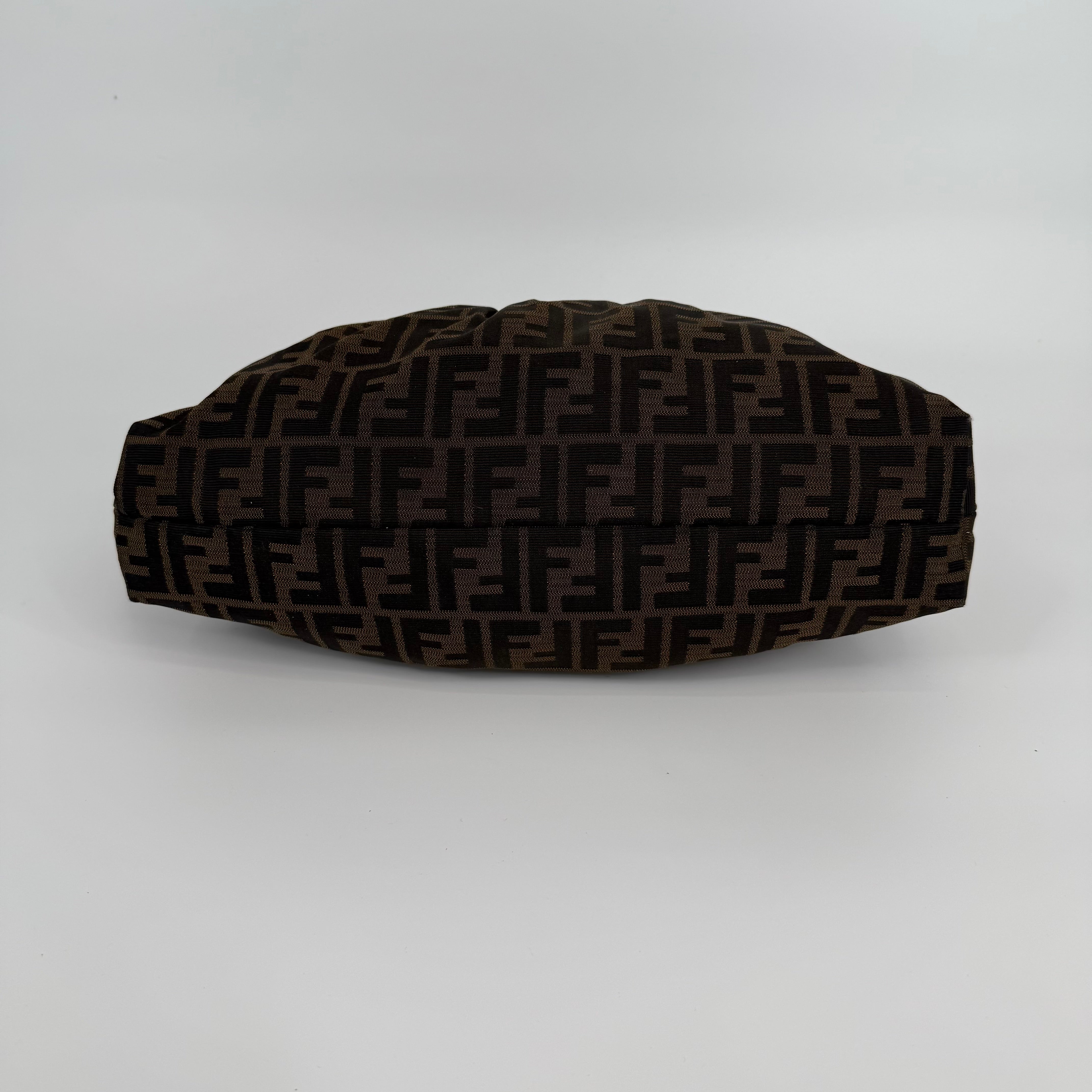 FENDI Brown Chef Zucca Logo Jacquard Handbag