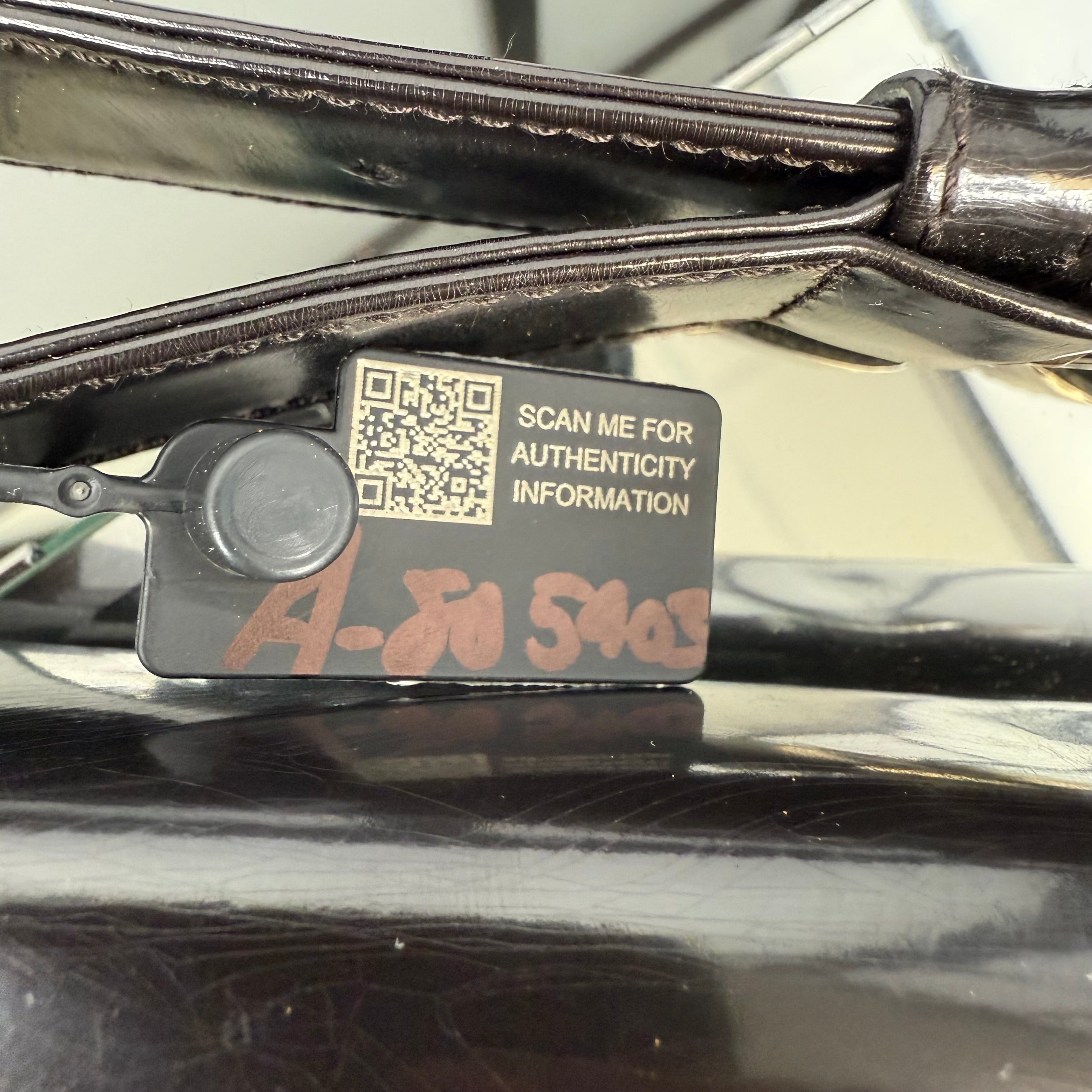 PRADA Nylon Patent Leather Khaki Shoulder Bag