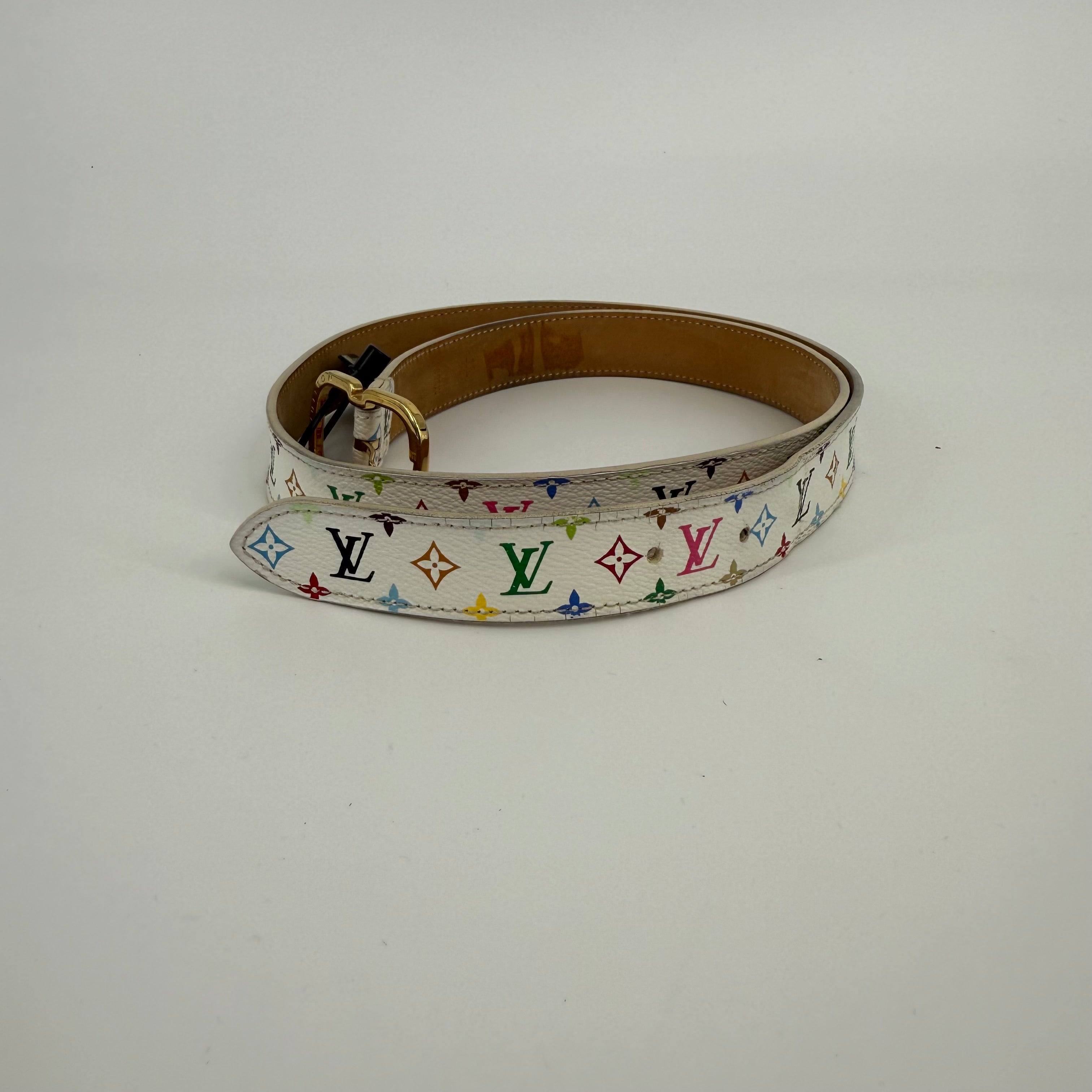 Louis Vuitton Takashi Murakami White Belt 97CM