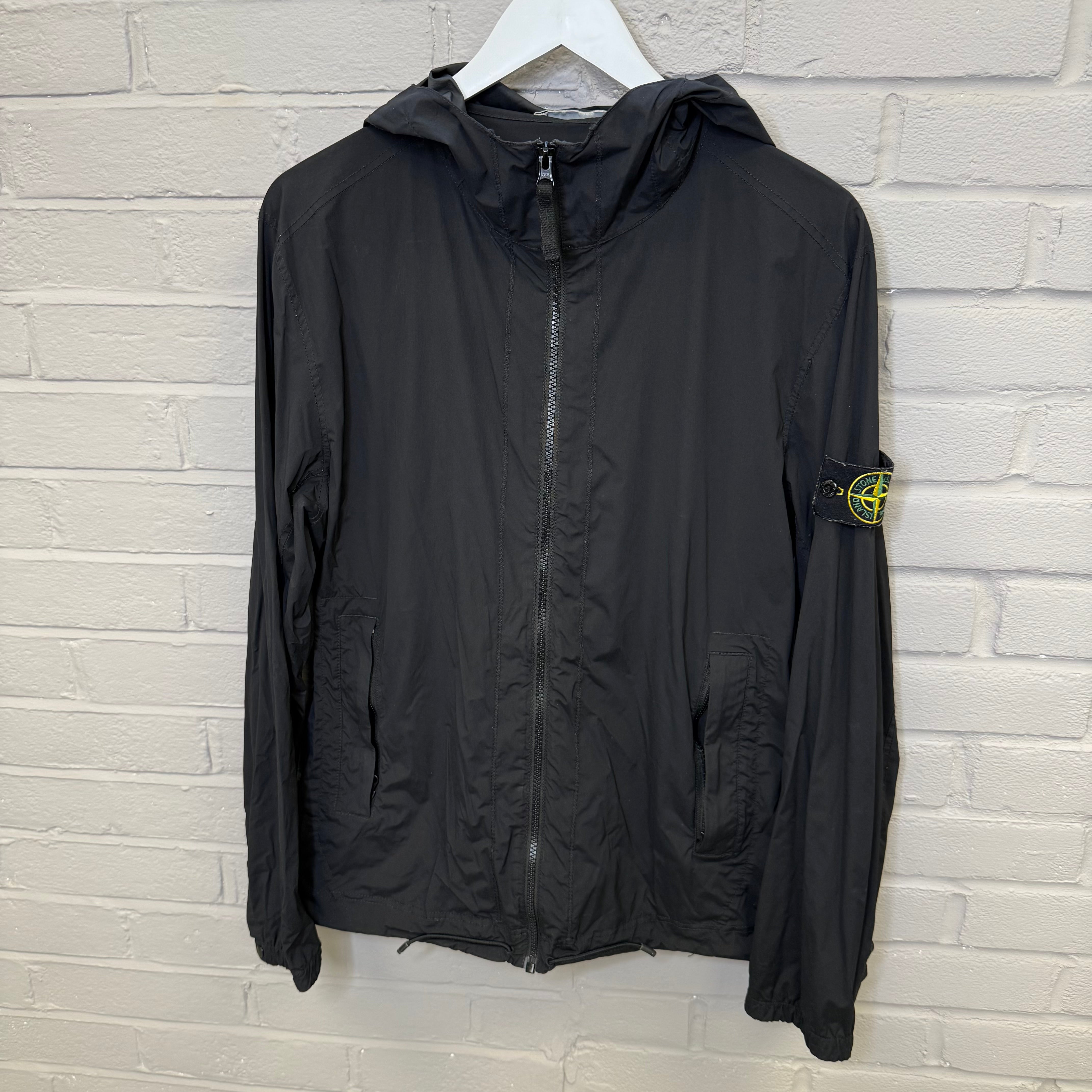 Stone Island Black Windbreaker Jacket Size Medium