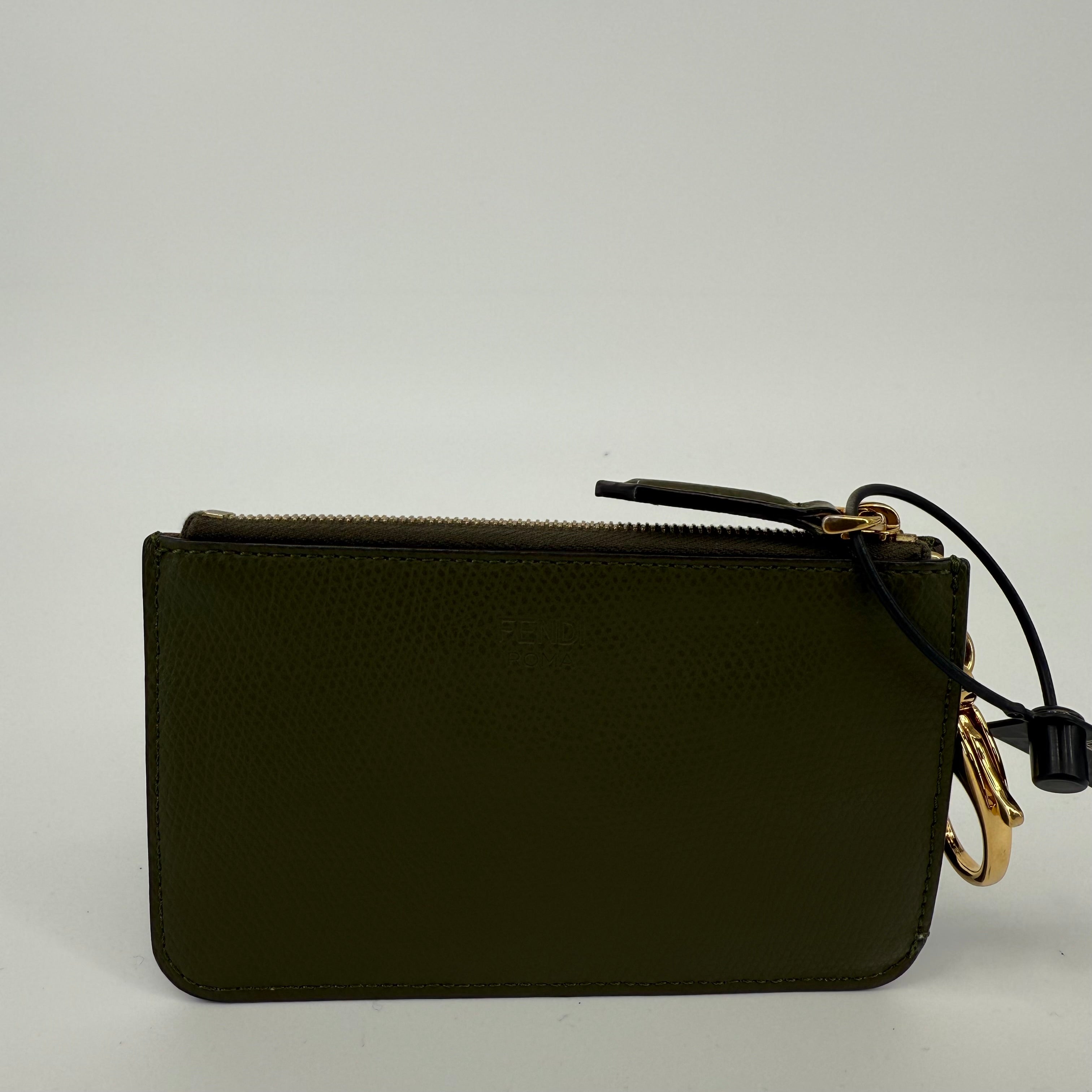 FENDI Khaki Green Coin Pouch