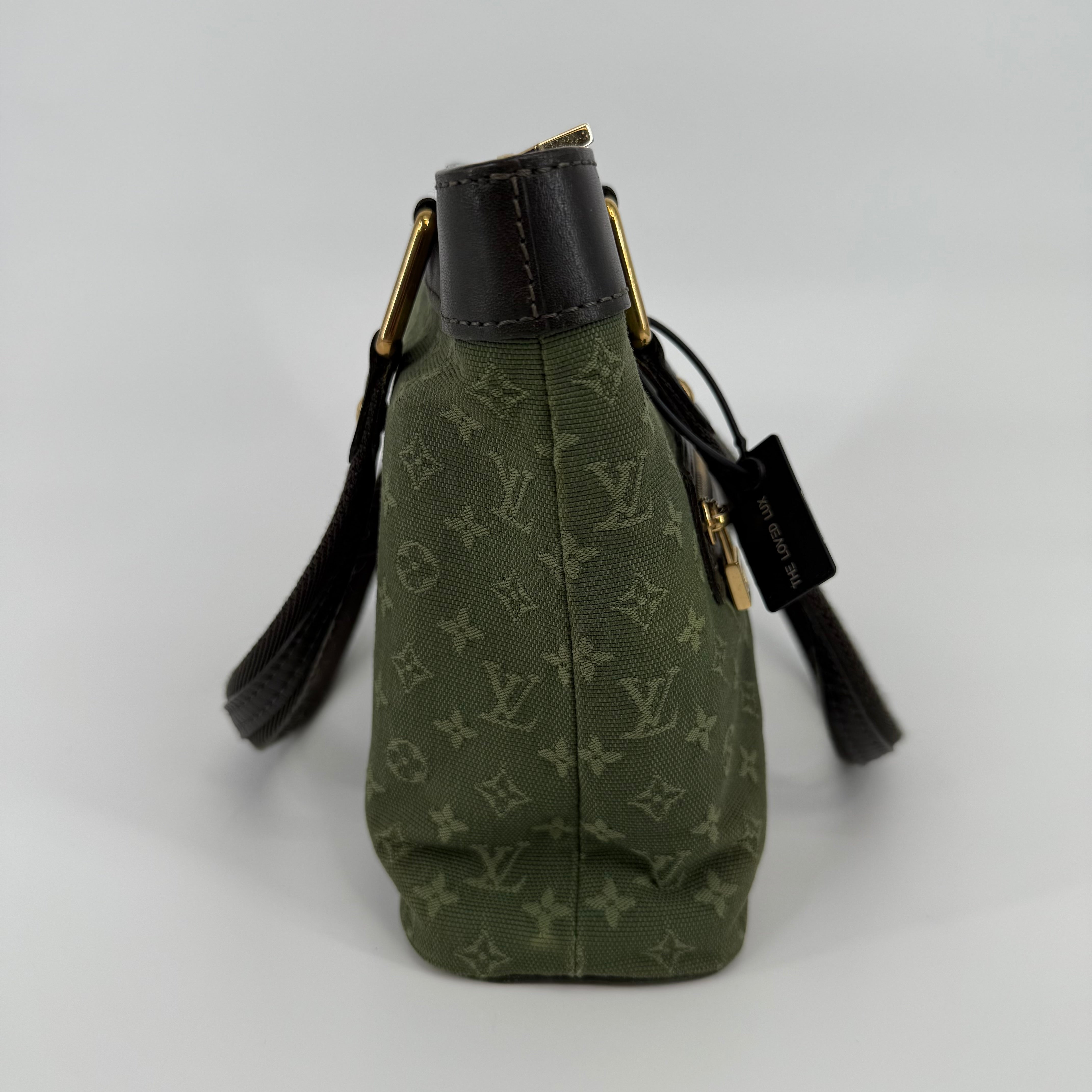 Louis Vuitton Olive Green Denim Monogram Lucille Handbag
