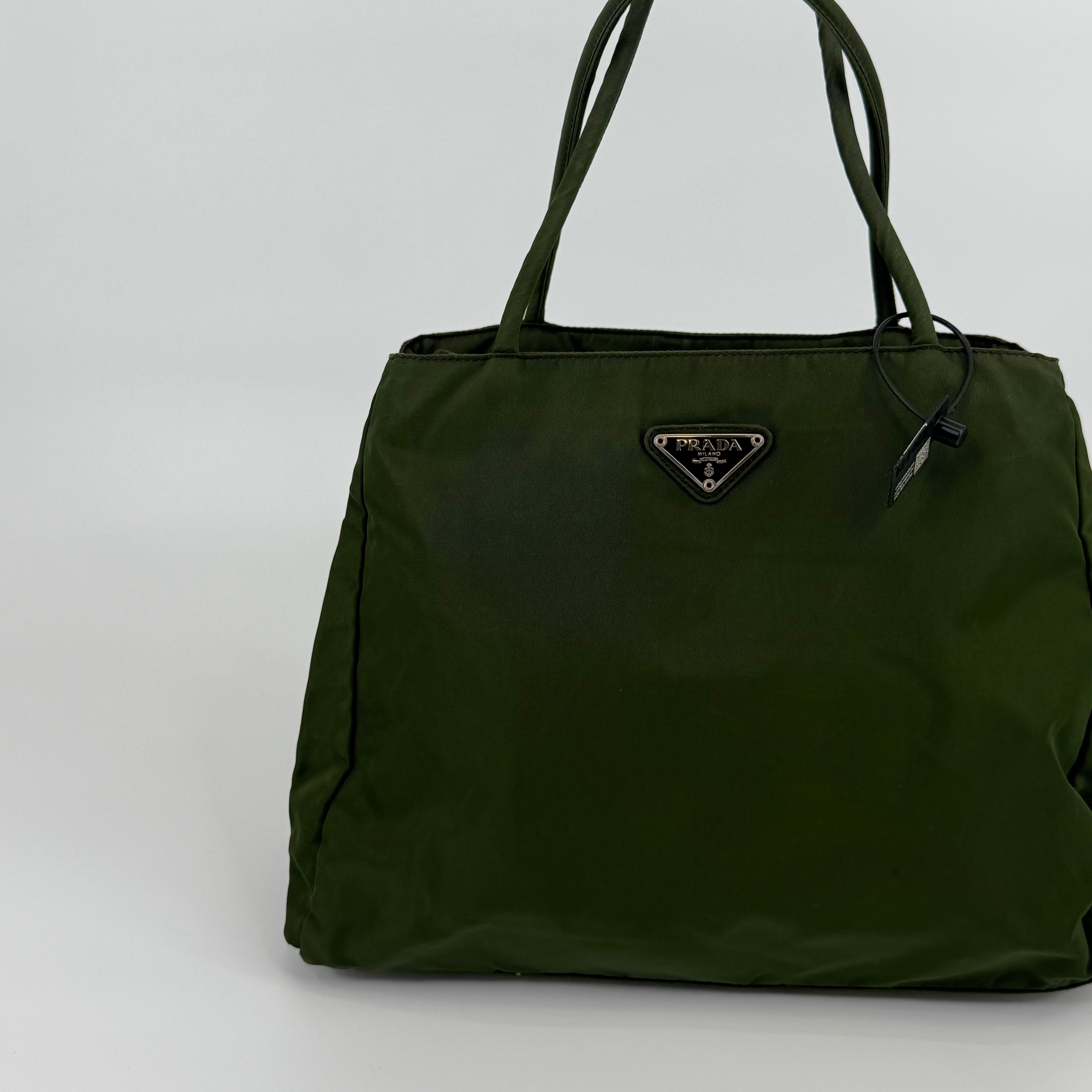 Prada Khaki Green Nylon Handbag
