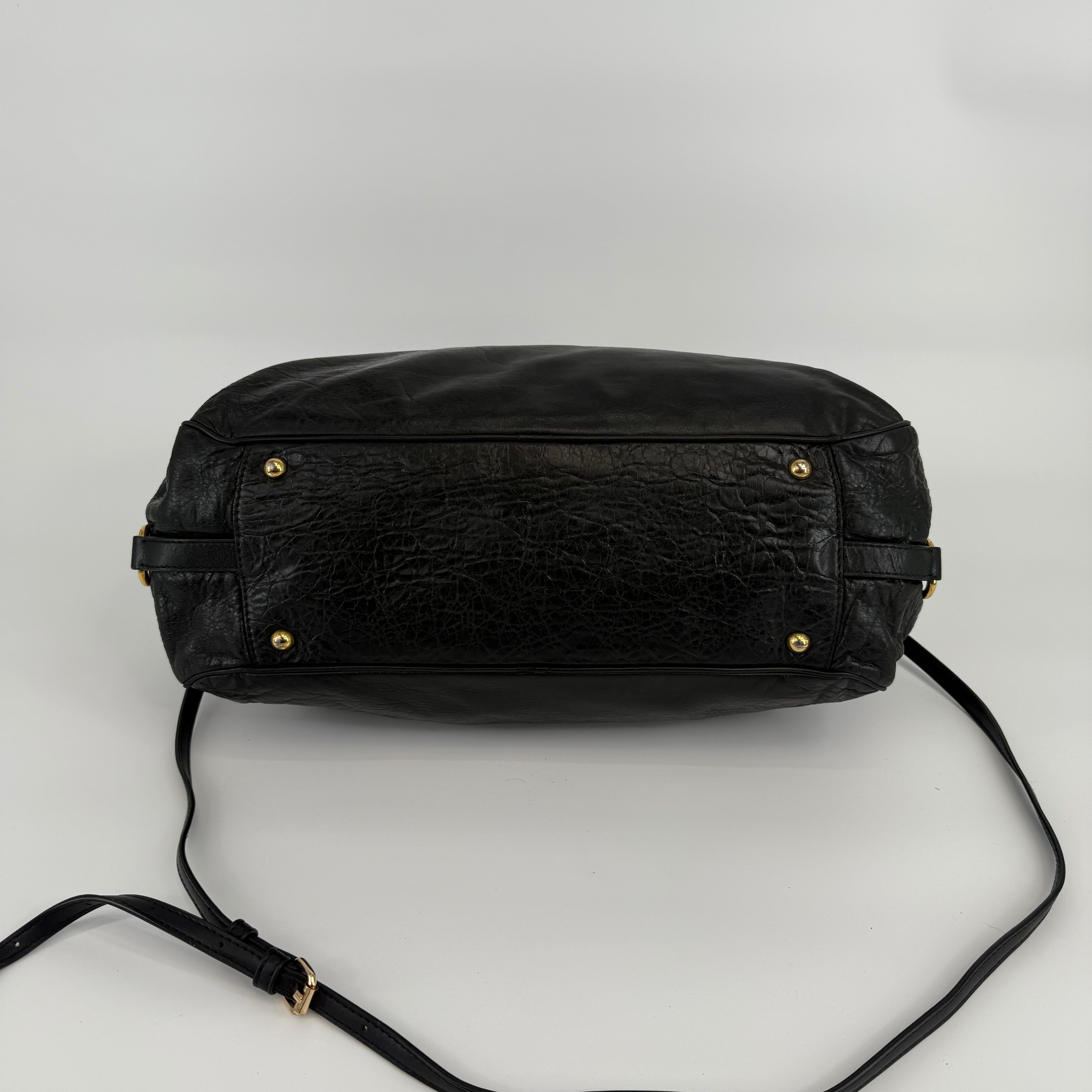 MIU MIU Black Leather Satchel Handbag