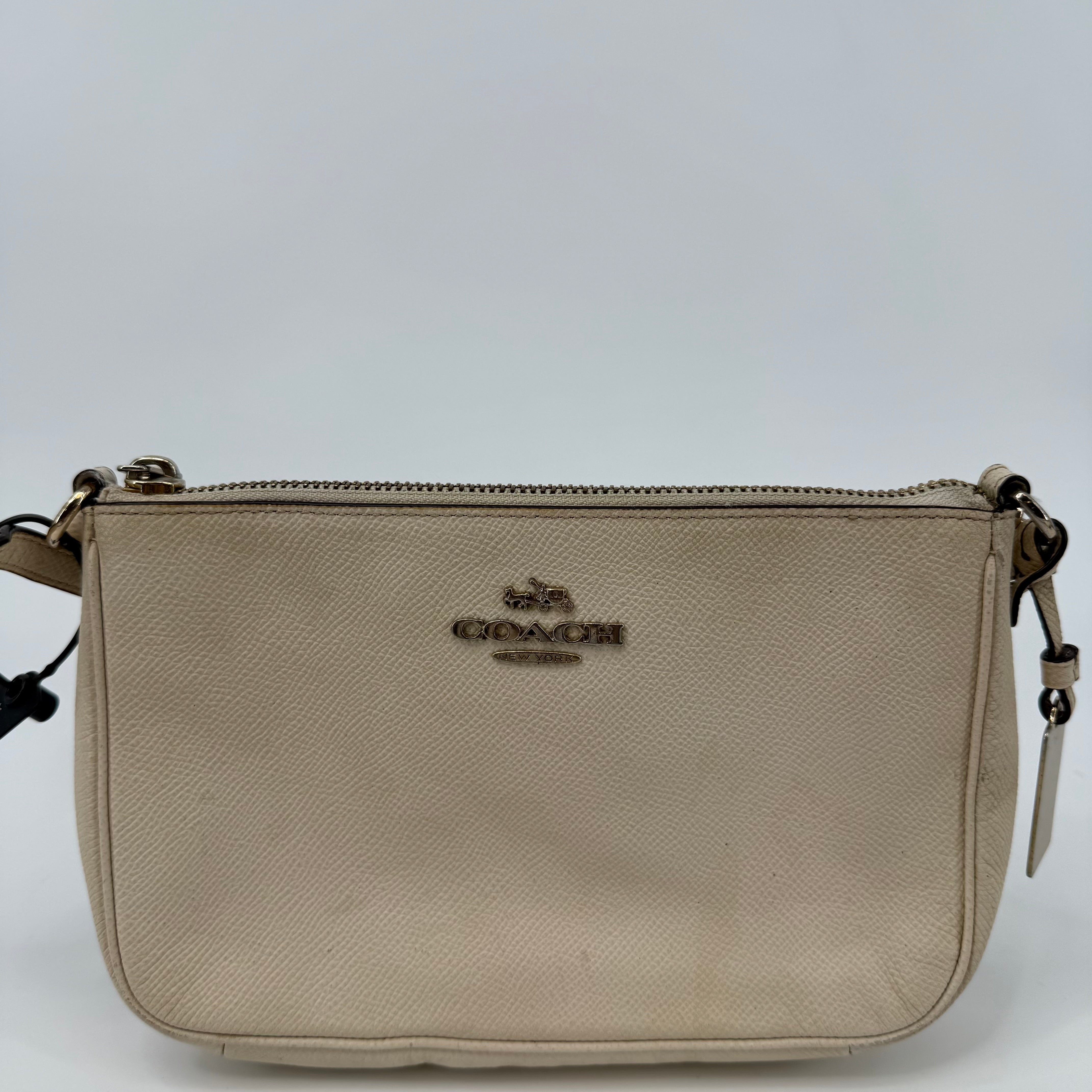 Coach Ivory Leather Crossbody Bag (L-150)