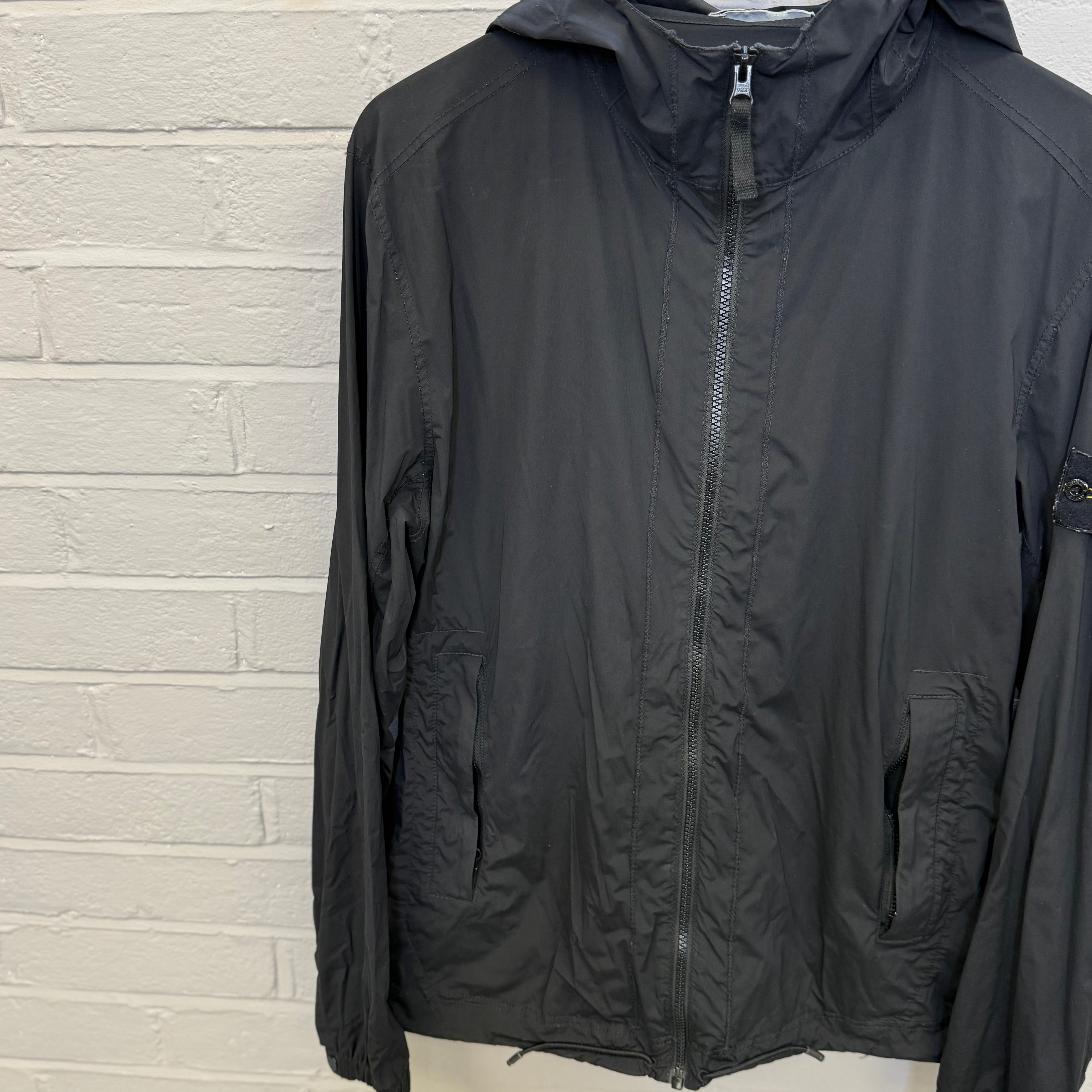 Stone Island Black Windbreaker Jacket Size Medium
